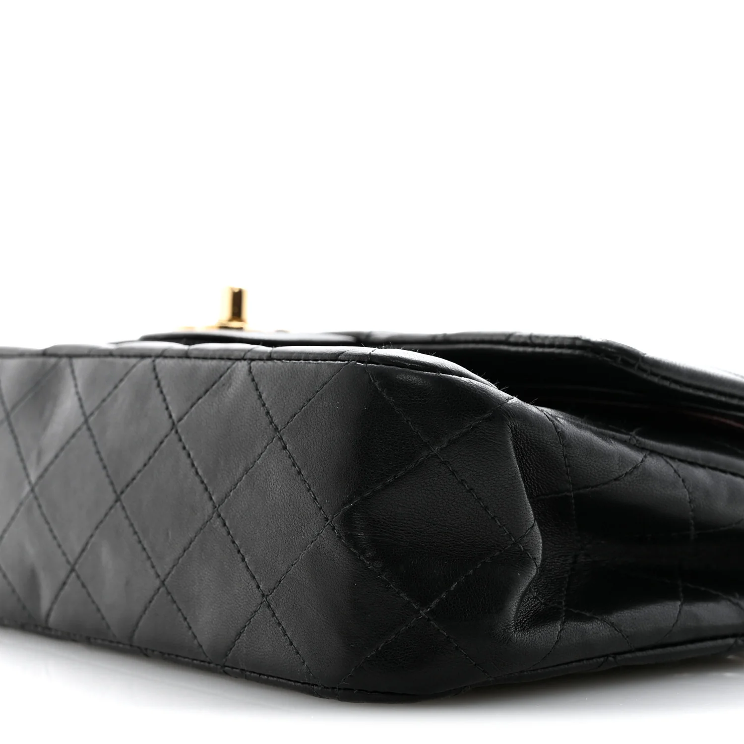 Lambskin Quilted Medium Double Flap Black - Image 10