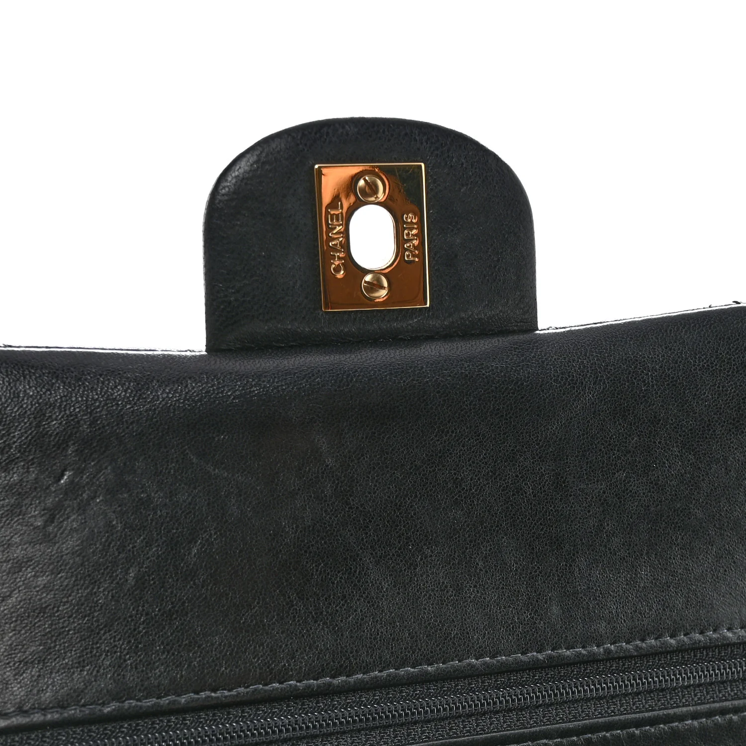 Lambskin Quilted Medium Double Flap Black - Image 11