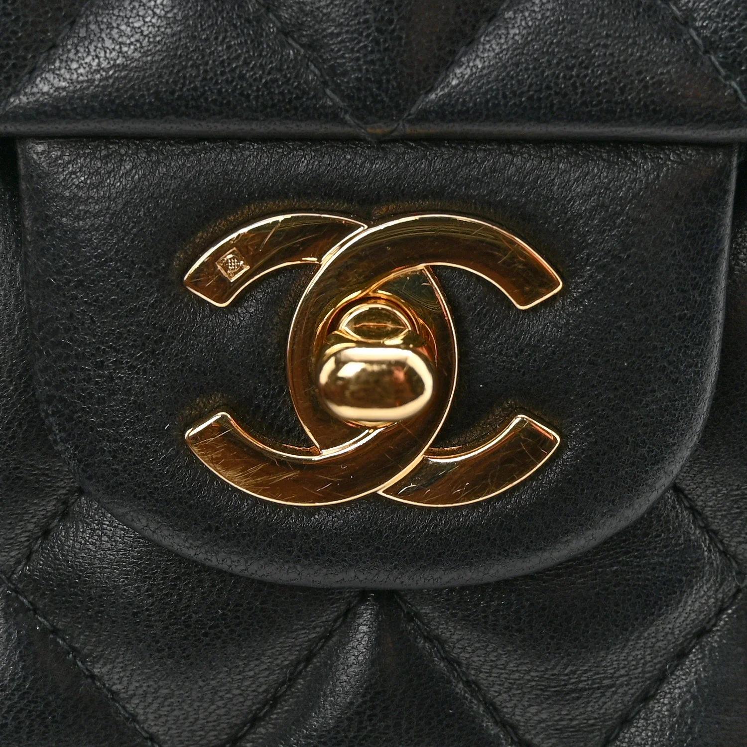 Lambskin Quilted Medium Double Flap Black - Image 12