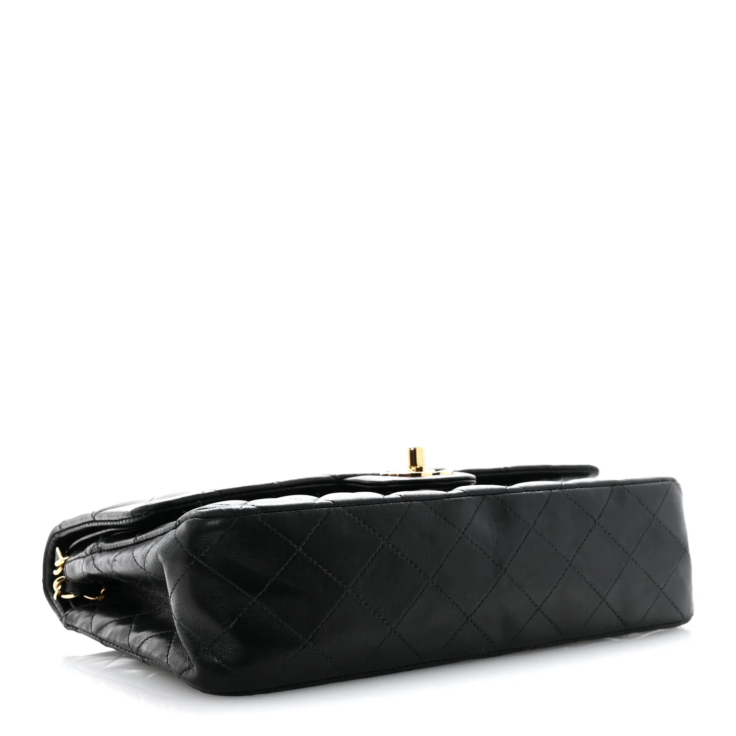 Lambskin Quilted Medium Double Flap Black - Image 4