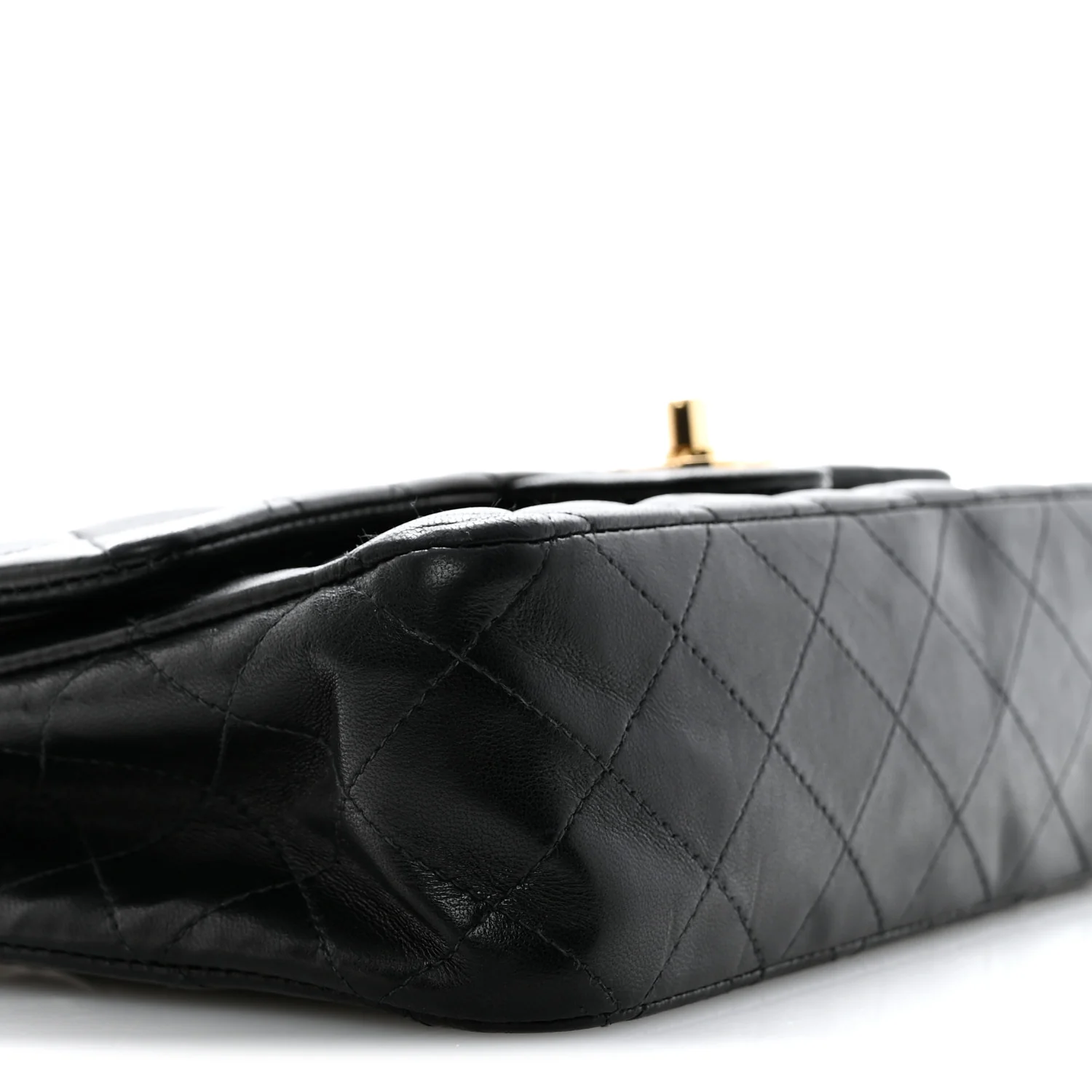 Lambskin Quilted Medium Double Flap Black - Image 9