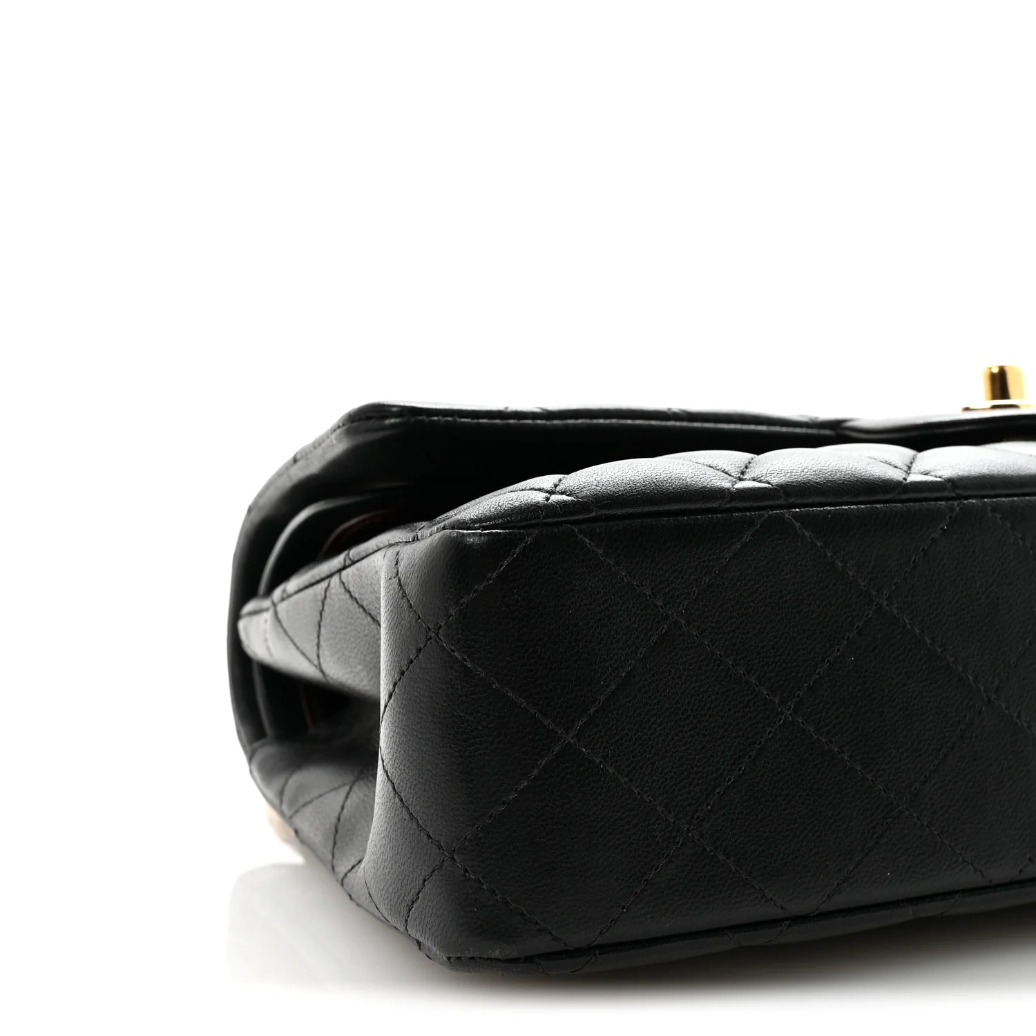 Lambskin Quilted Medium Double Flap Black - Image 9