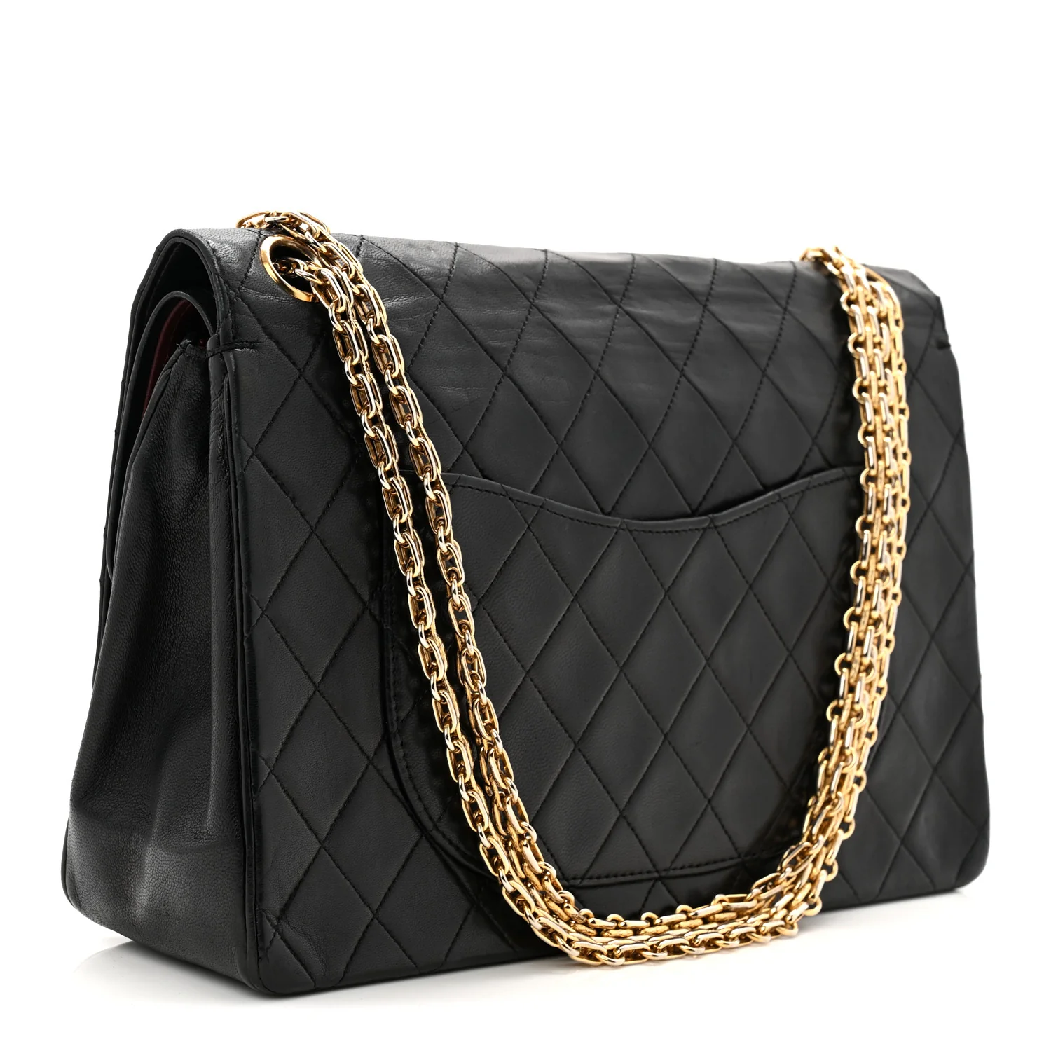Lambskin Quilted Medium Double Flap Black - Image 3