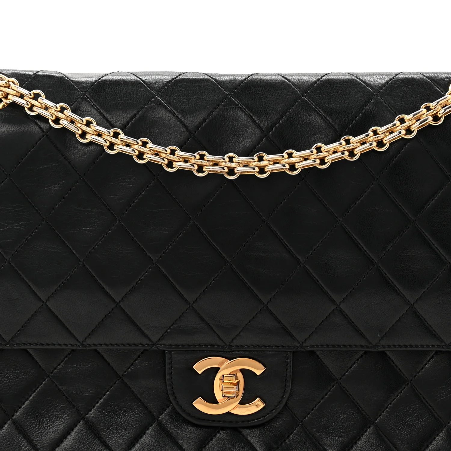 Lambskin Quilted Medium Double Flap Black - Image 8