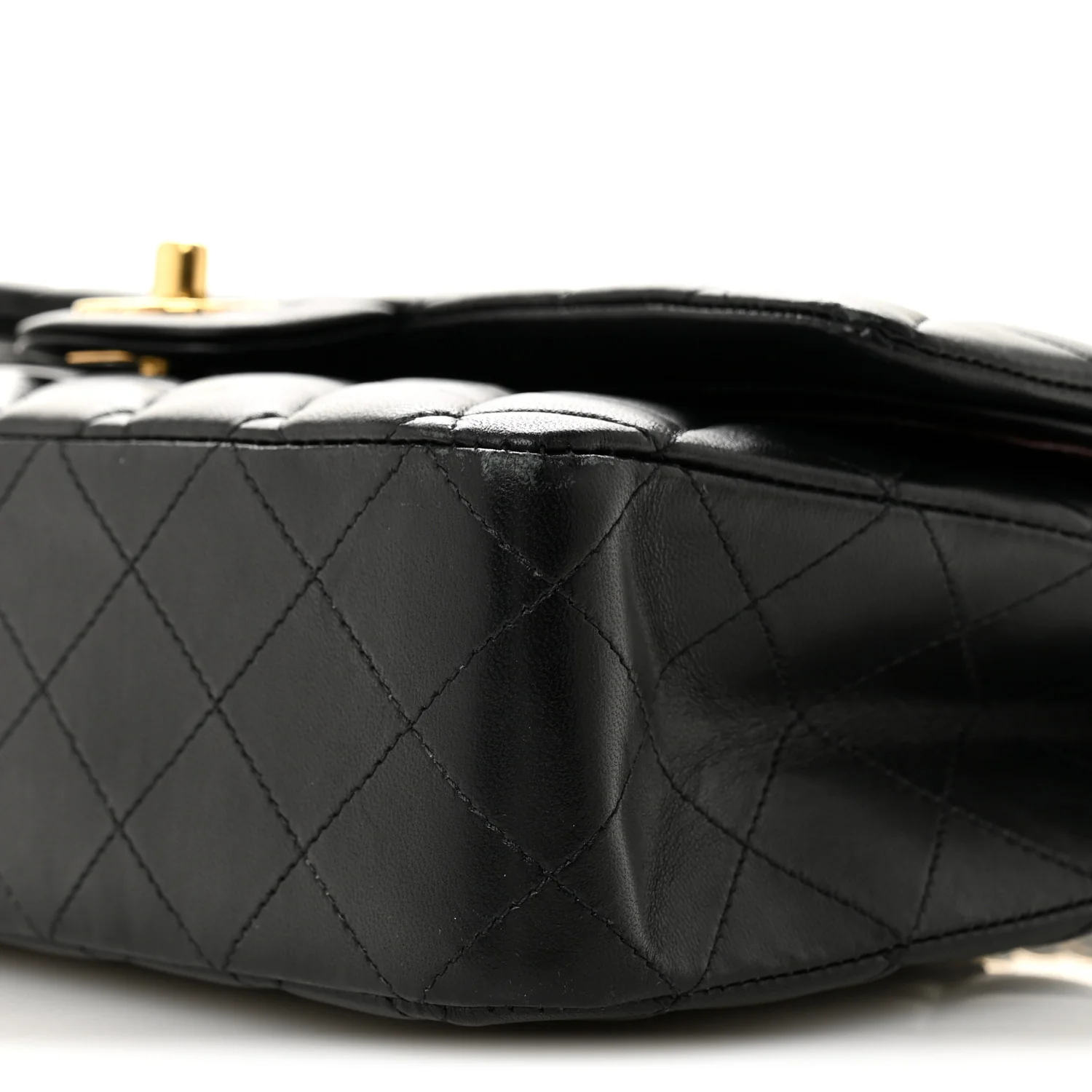 Lambskin Quilted Medium Double Flap Black - Image 10