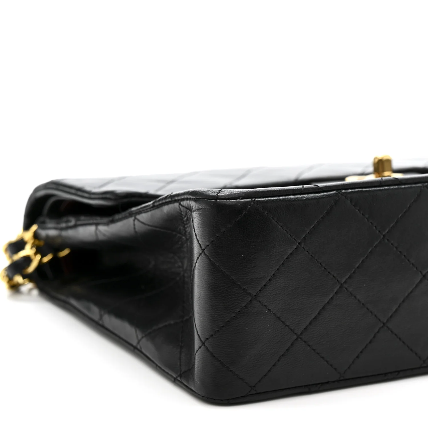 Lambskin Quilted Medium Double Flap Black - Image 10
