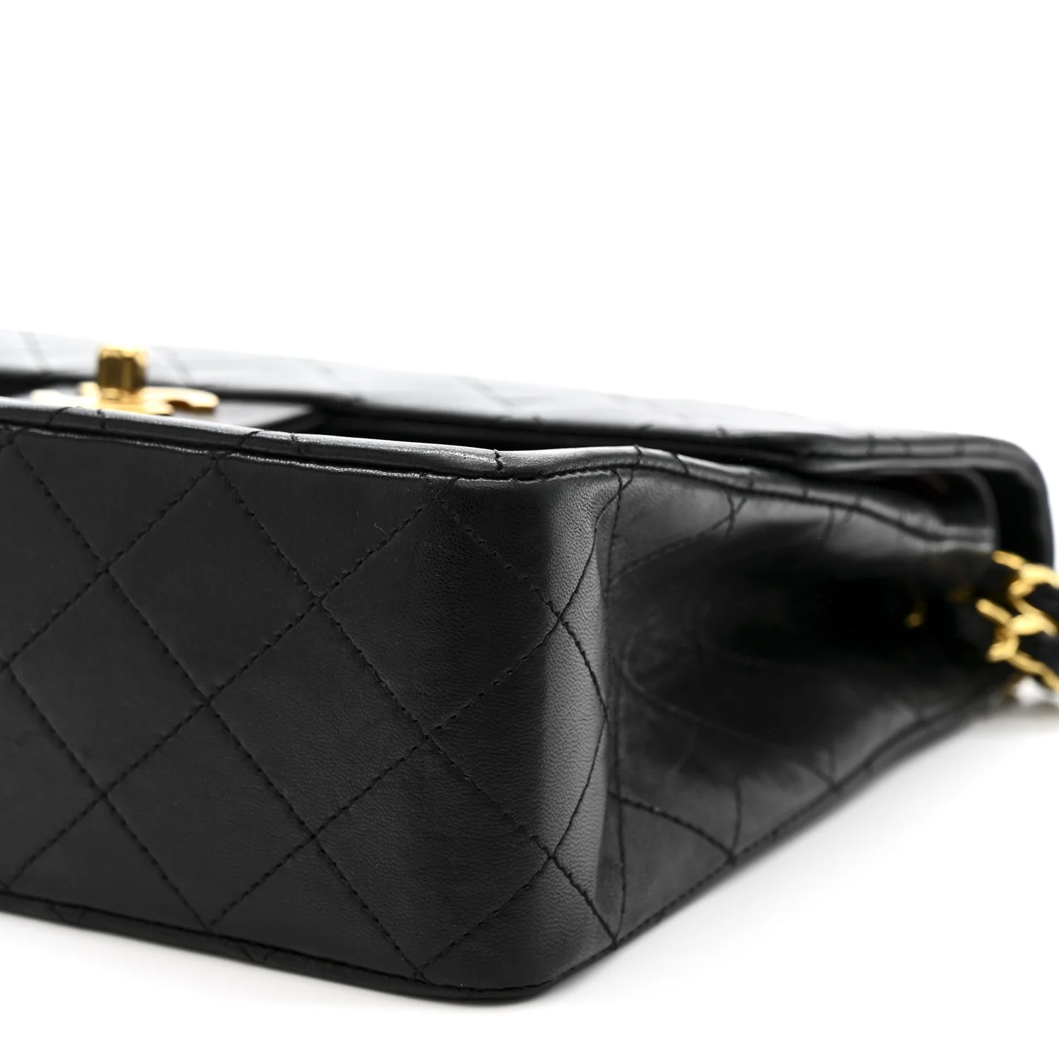 Lambskin Quilted Medium Double Flap Black - Image 11