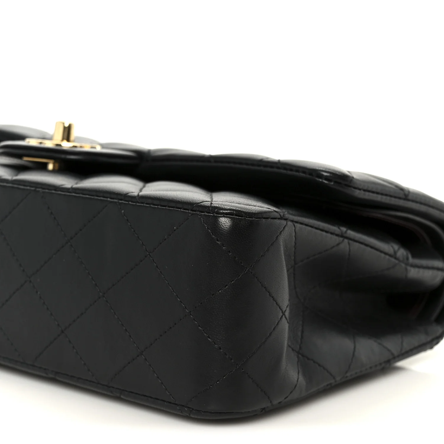 Lambskin Quilted Medium Double Flap Black - Image 11