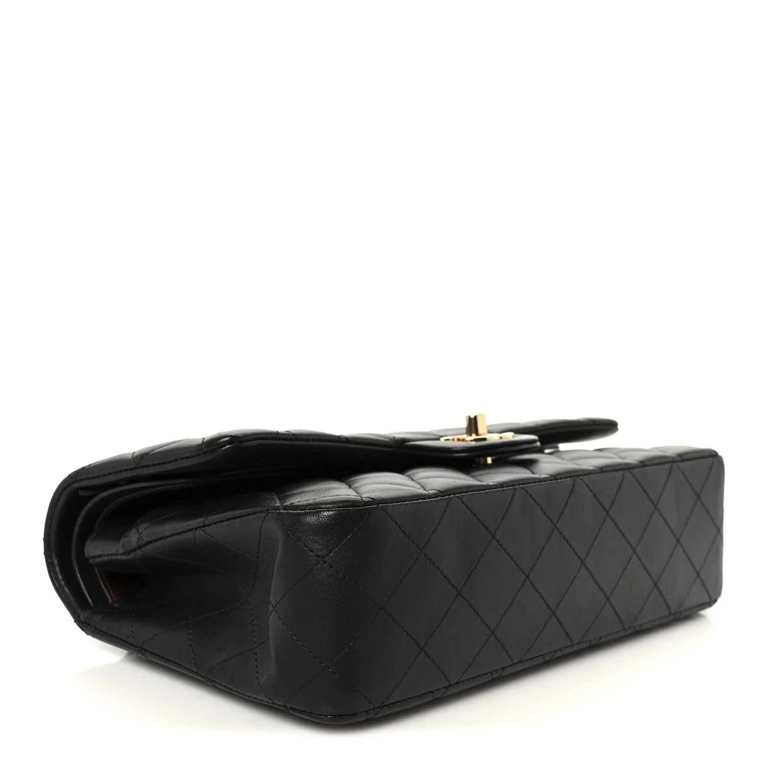 Lambskin Quilted Medium Double Flap Black - Image 4
