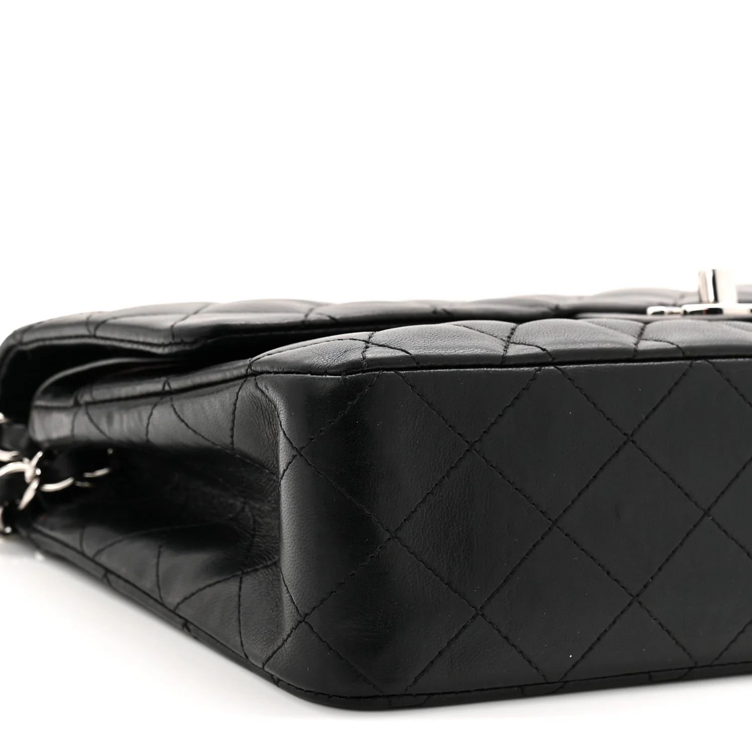 Lambskin Quilted Medium Double Flap Black - Image 10