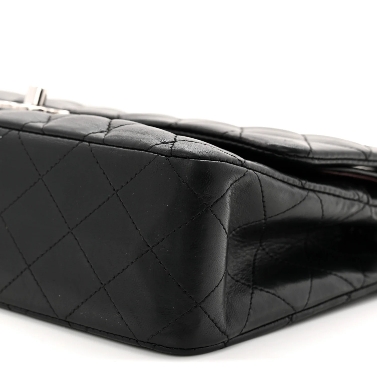 Lambskin Quilted Medium Double Flap Black - Image 11