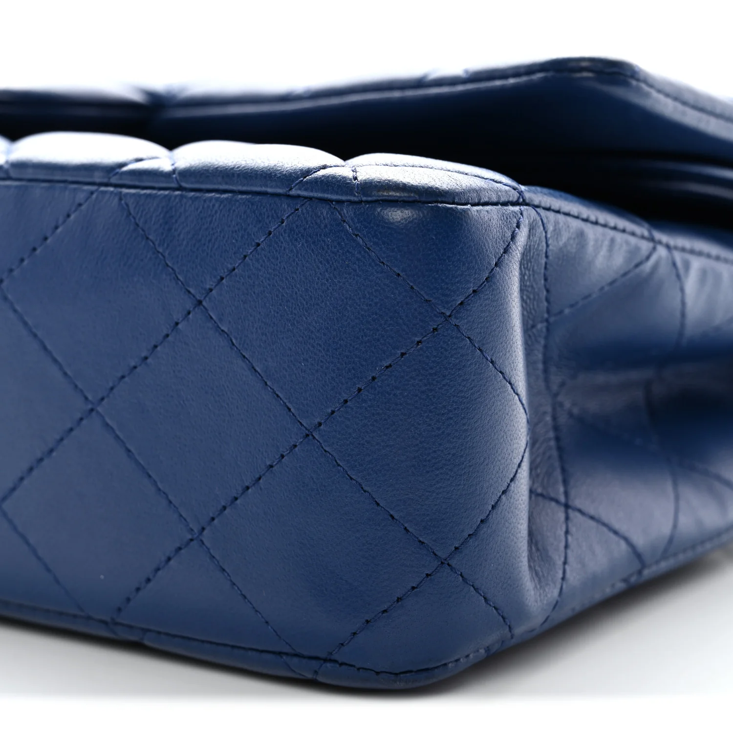 Lambskin Quilted Medium Double Flap Blue - Image 27