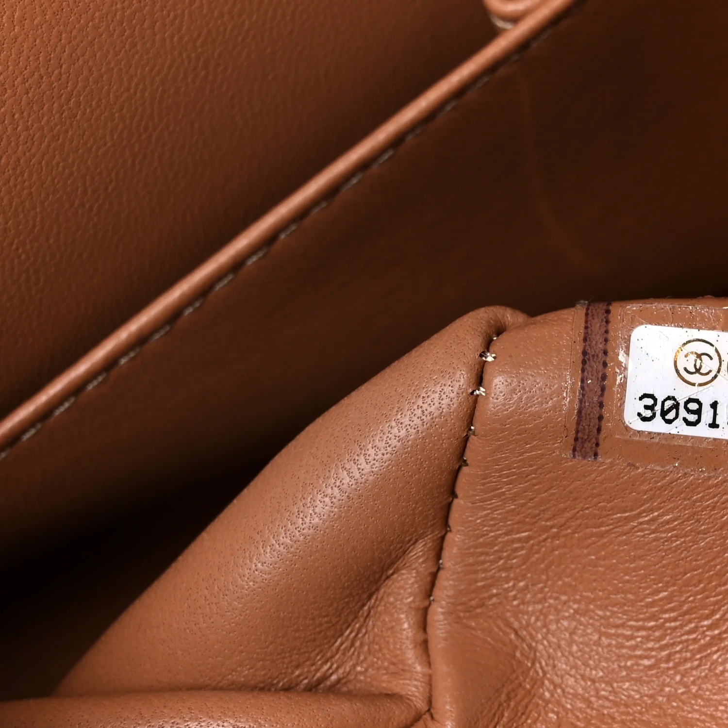 Lambskin Quilted Medium Double Flap Brown - Image 8