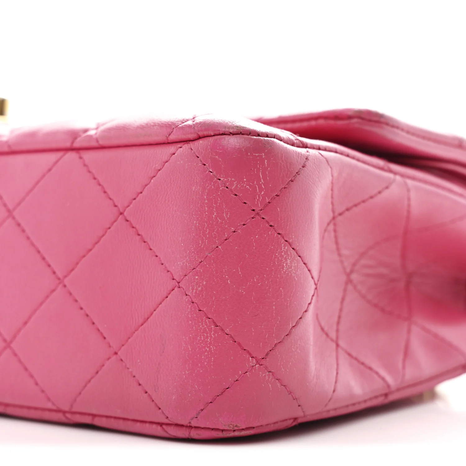 Lambskin Quilted Medium Double Flap Fuchsia - Image 10