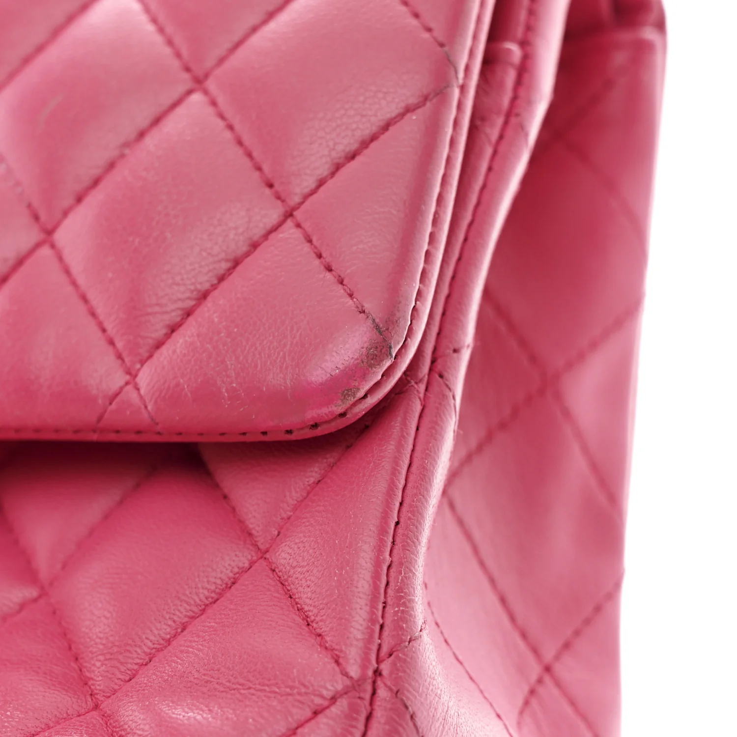 Lambskin Quilted Medium Double Flap Fuchsia - Image 11