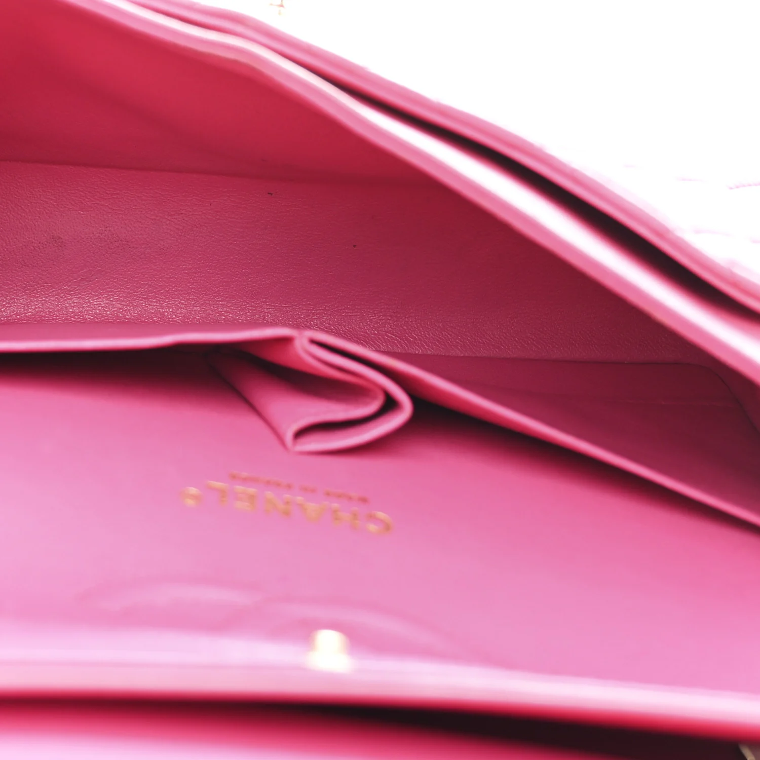 Lambskin Quilted Medium Double Flap Fuchsia - Image 5
