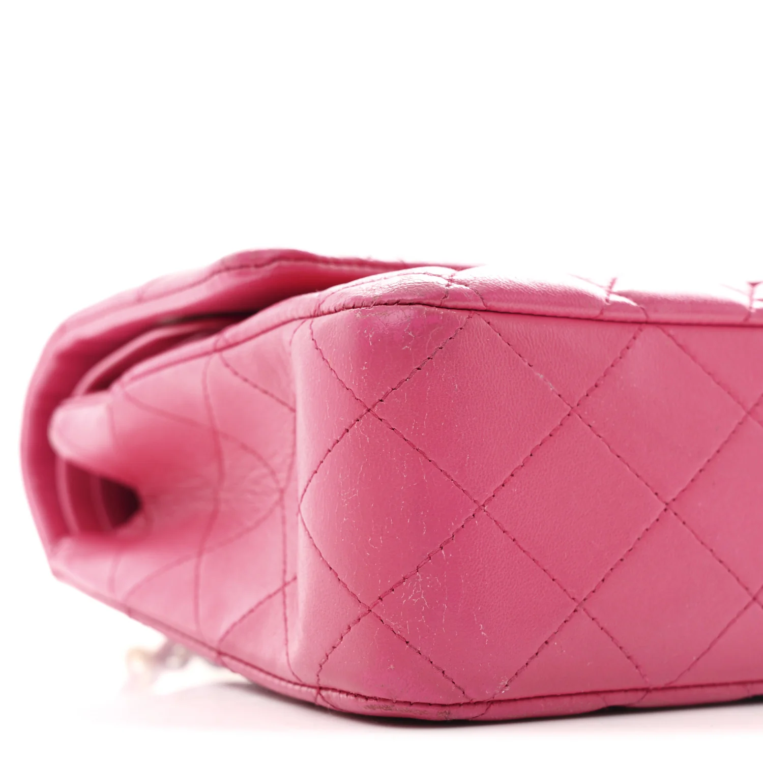 Lambskin Quilted Medium Double Flap Fuchsia - Image 9