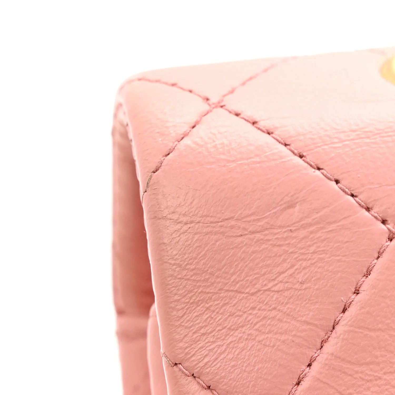 Lambskin Quilted Medium Double Flap Light Pink - Image 13