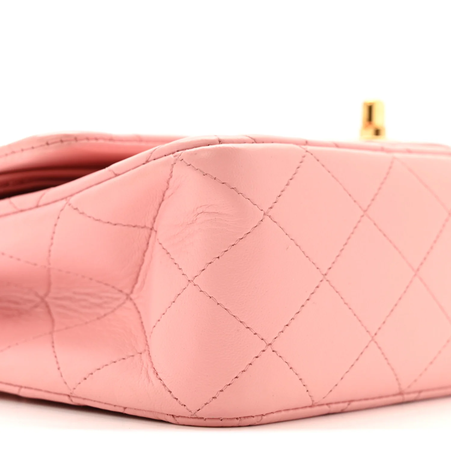 Lambskin Quilted Medium Double Flap Light Pink - Image 9