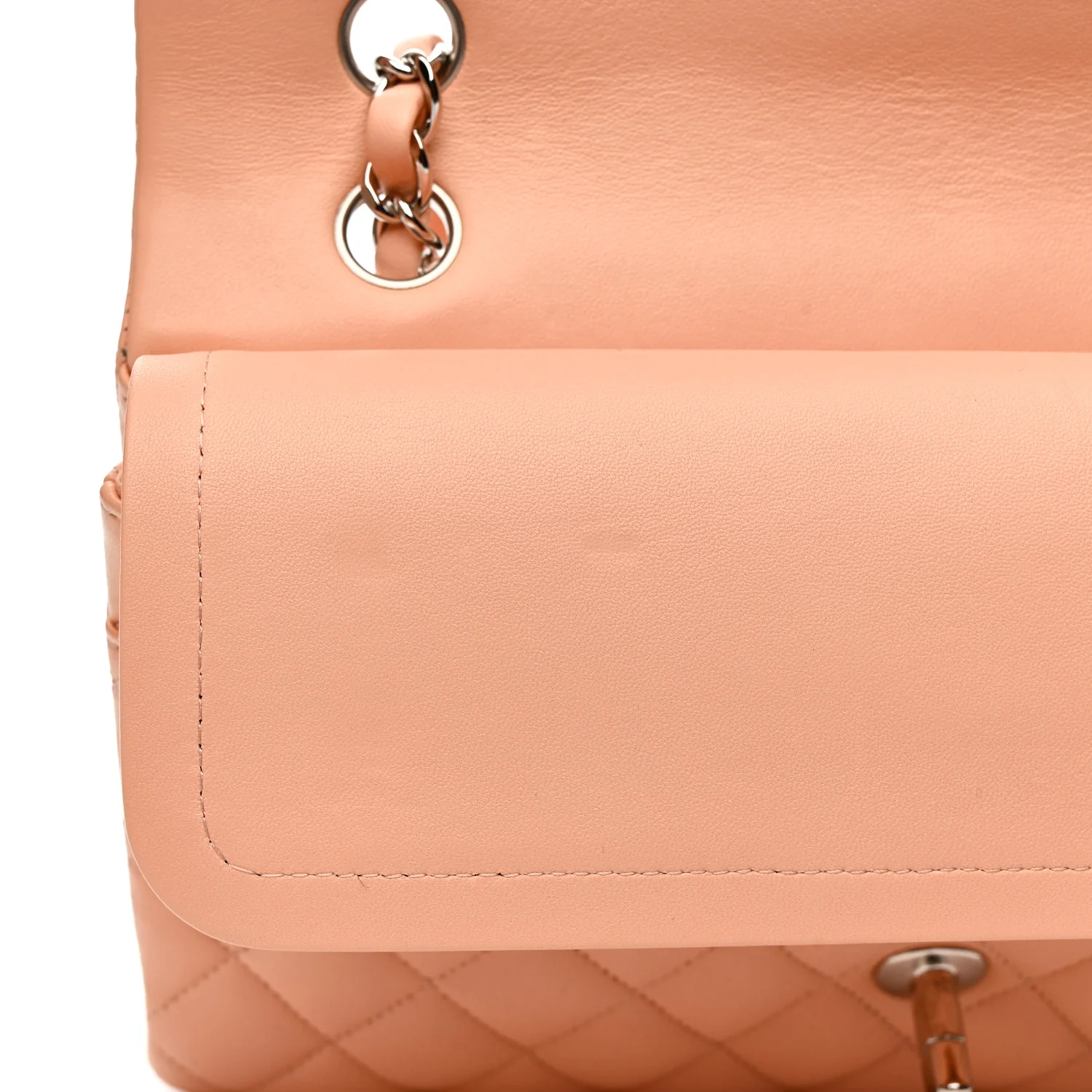 Lambskin Quilted Medium Double Flap Light Pink - Image 11
