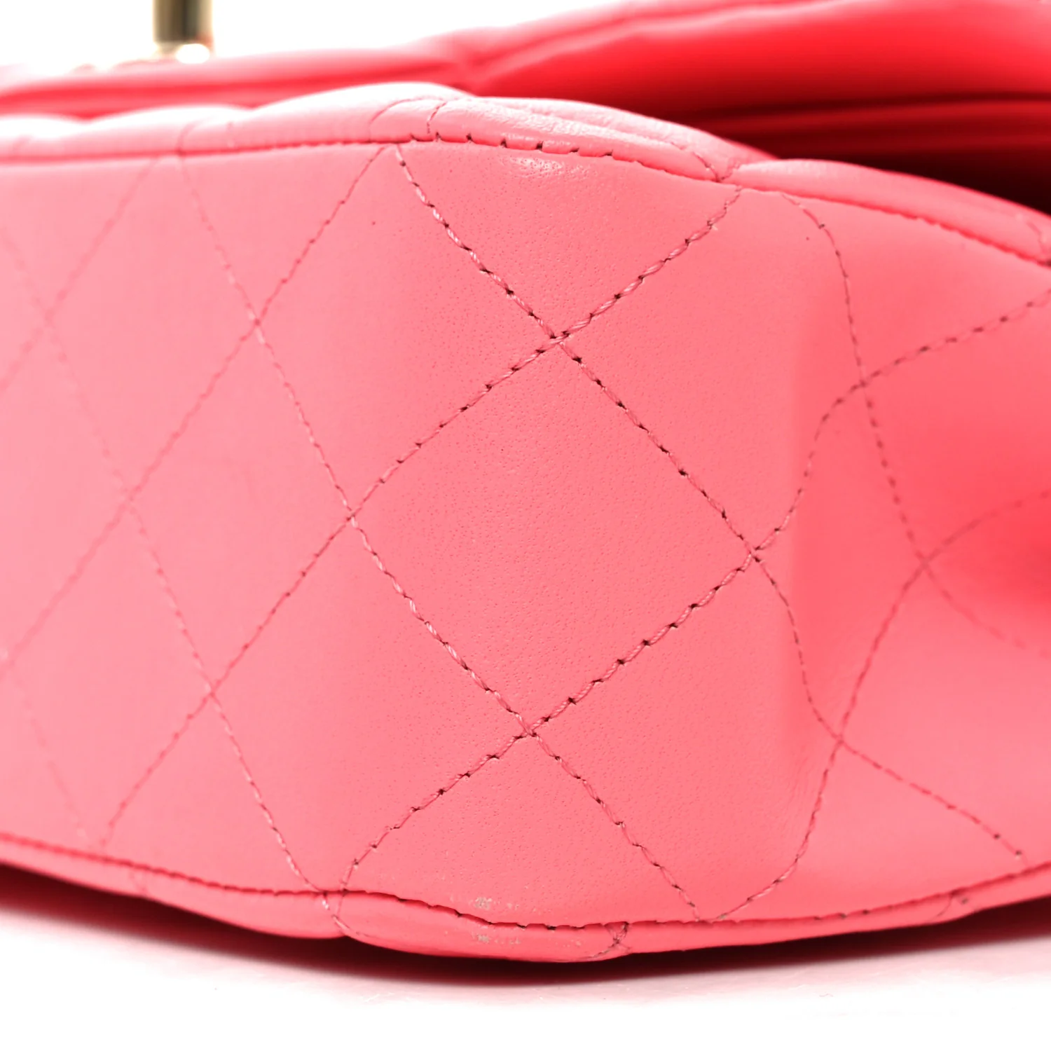 Lambskin Quilted Medium Double Flap Pink - Image 10
