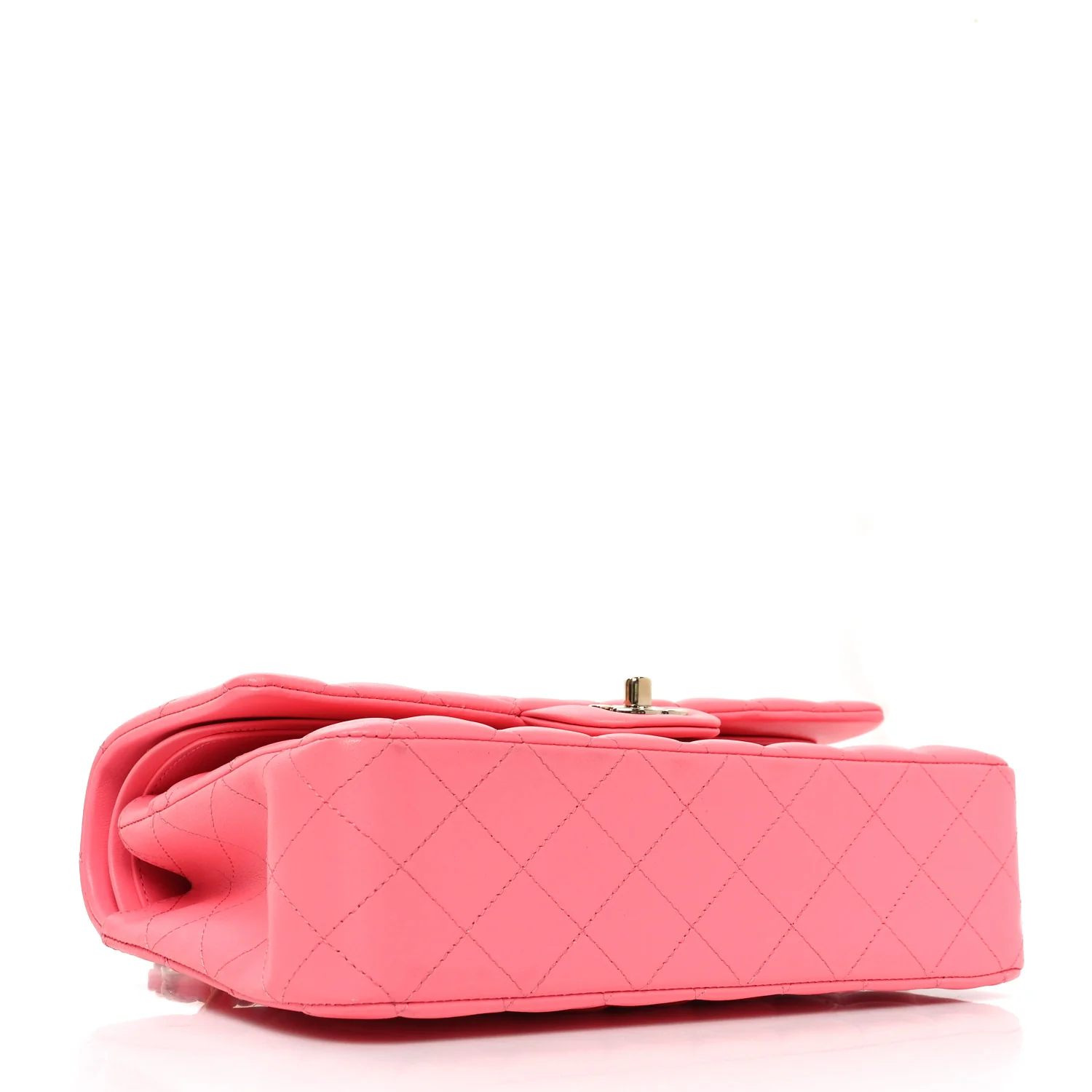 Lambskin Quilted Medium Double Flap Pink - Image 4
