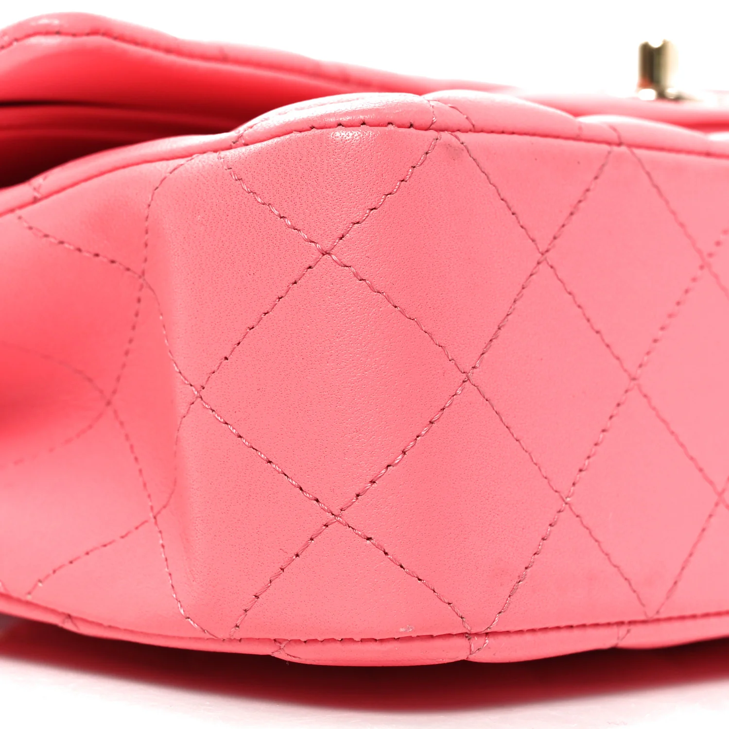 Lambskin Quilted Medium Double Flap Pink - Image 9