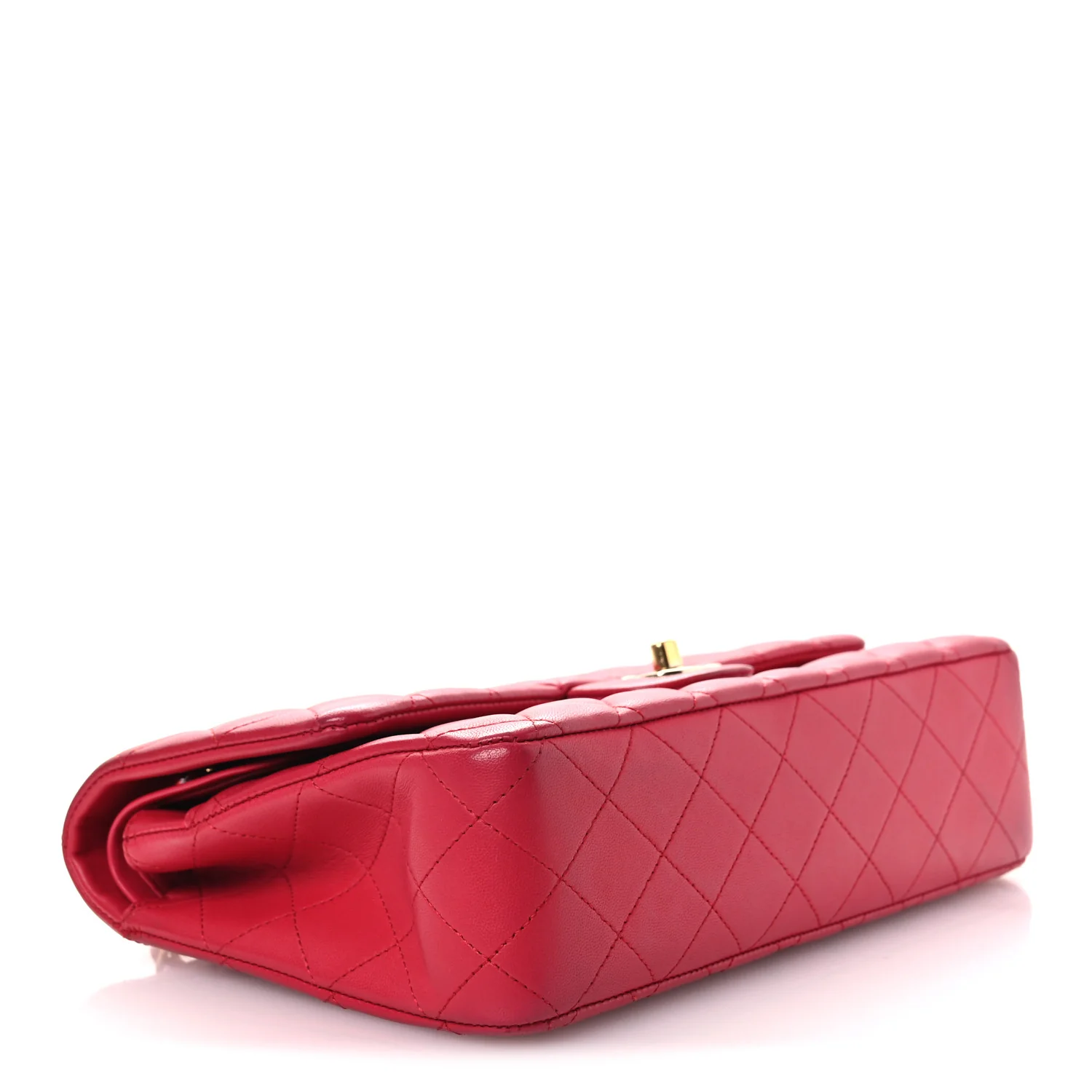 Lambskin Quilted Medium Double Flap Red - Image 4