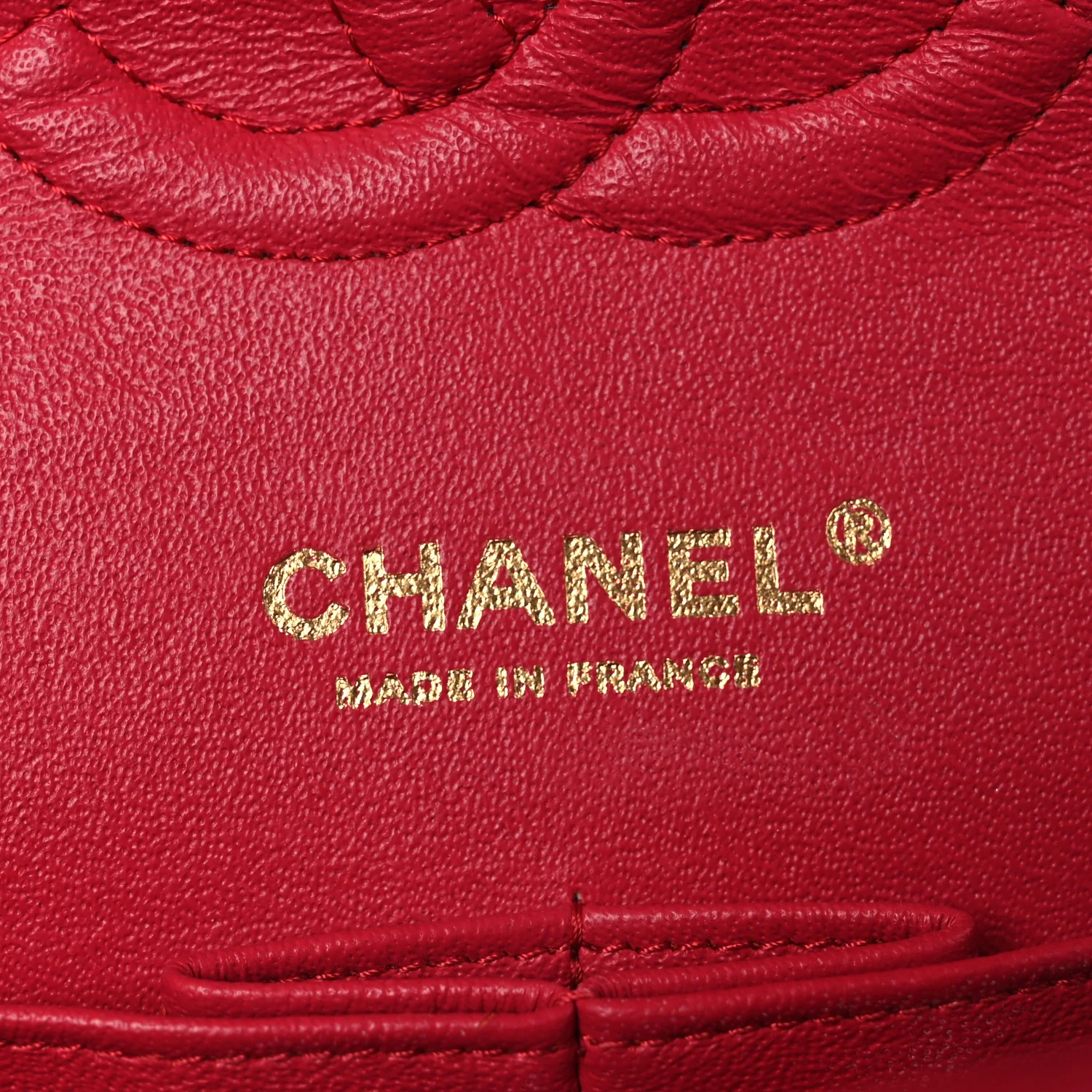 Lambskin Quilted Medium Double Flap Red - Image 6