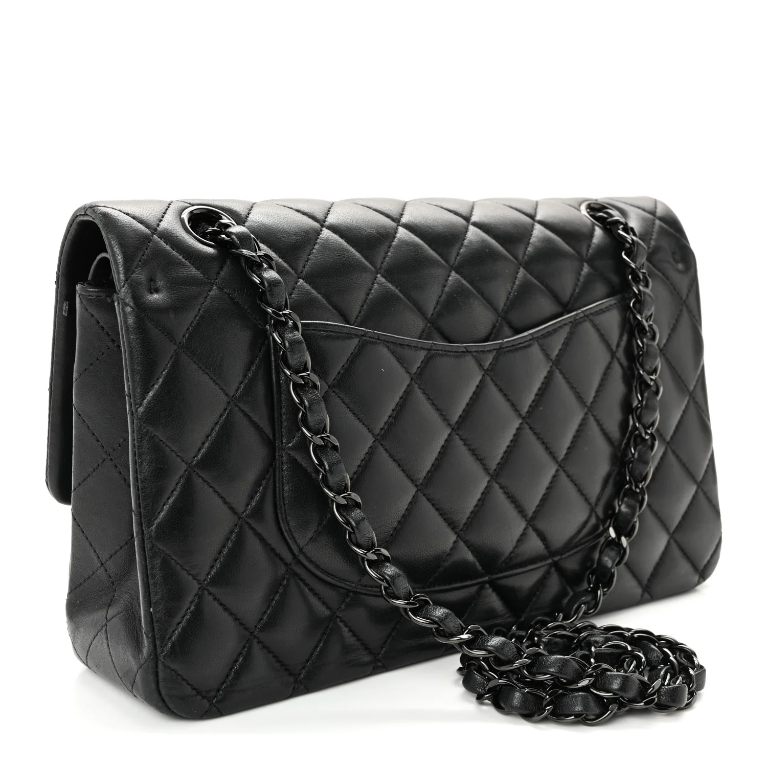 Lambskin Quilted Medium Double Flap So Black - Image 3