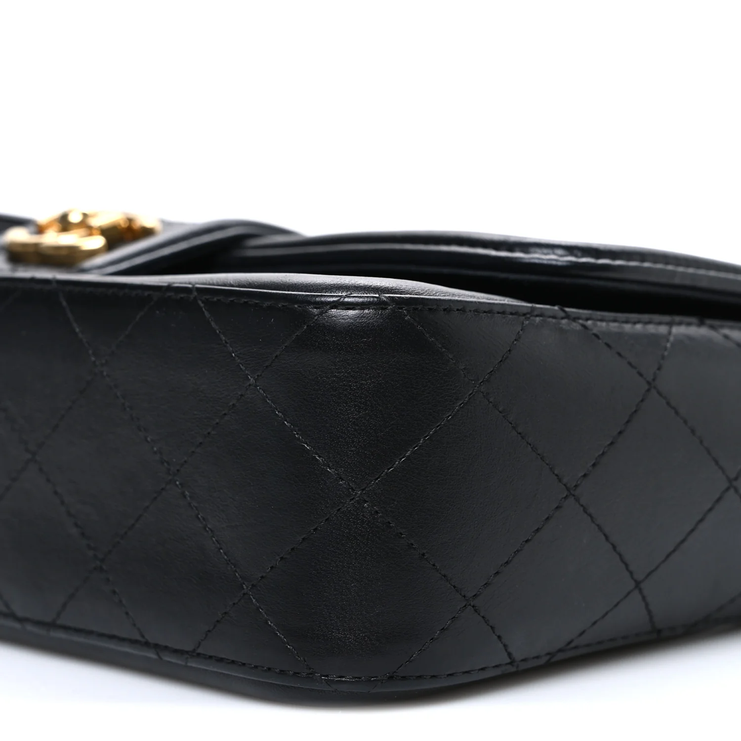Lambskin Quilted Medium Elegant CC Flap Navy Black - Image 10