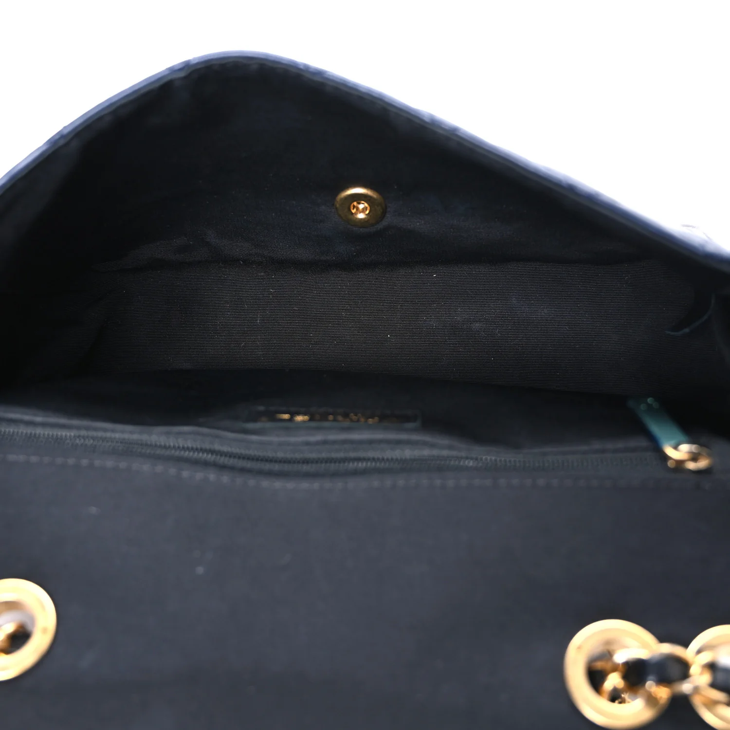 Lambskin Quilted Medium Elegant CC Flap Navy Black - Image 5