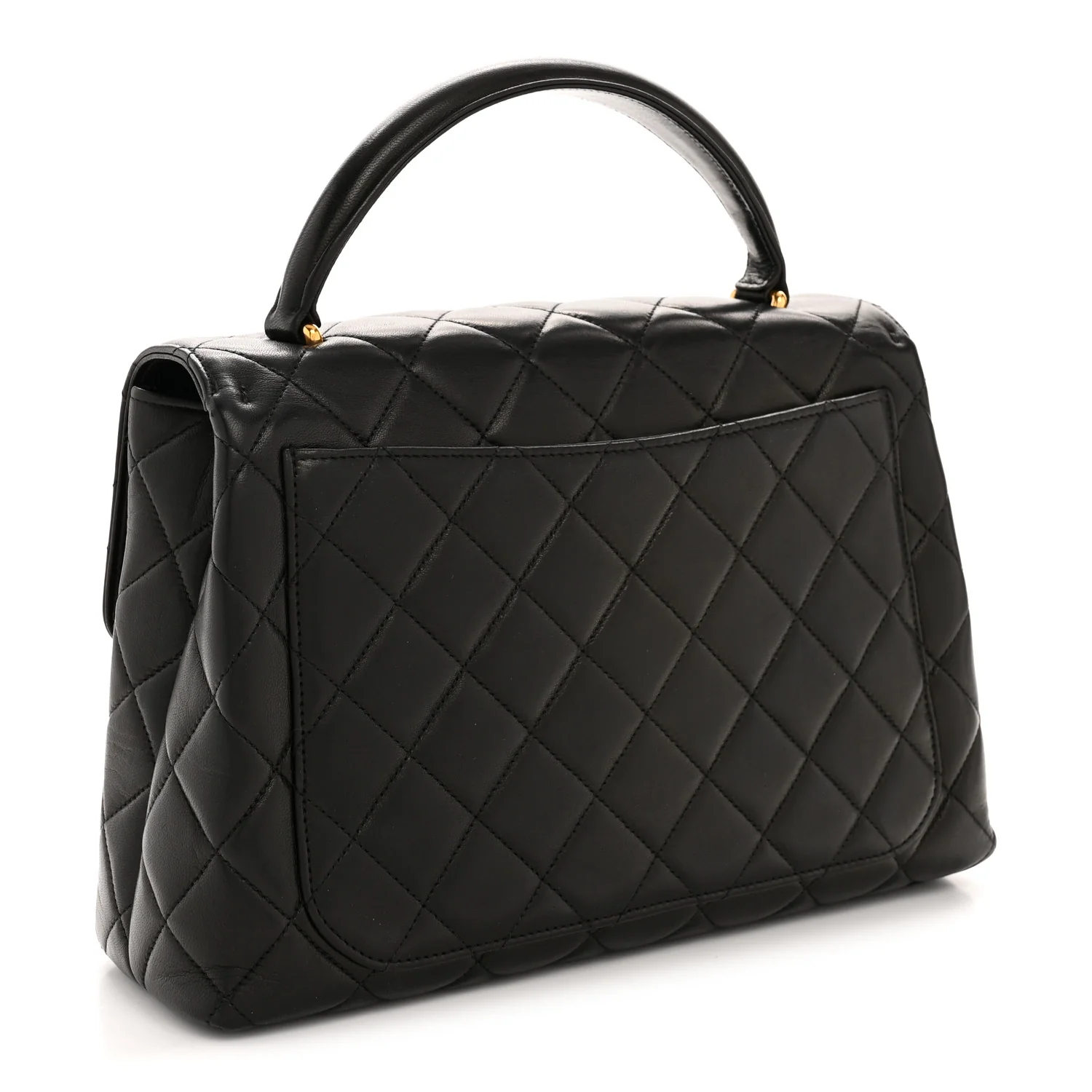 Lambskin Quilted Medium Kelly Flap Bag Black - Image 3