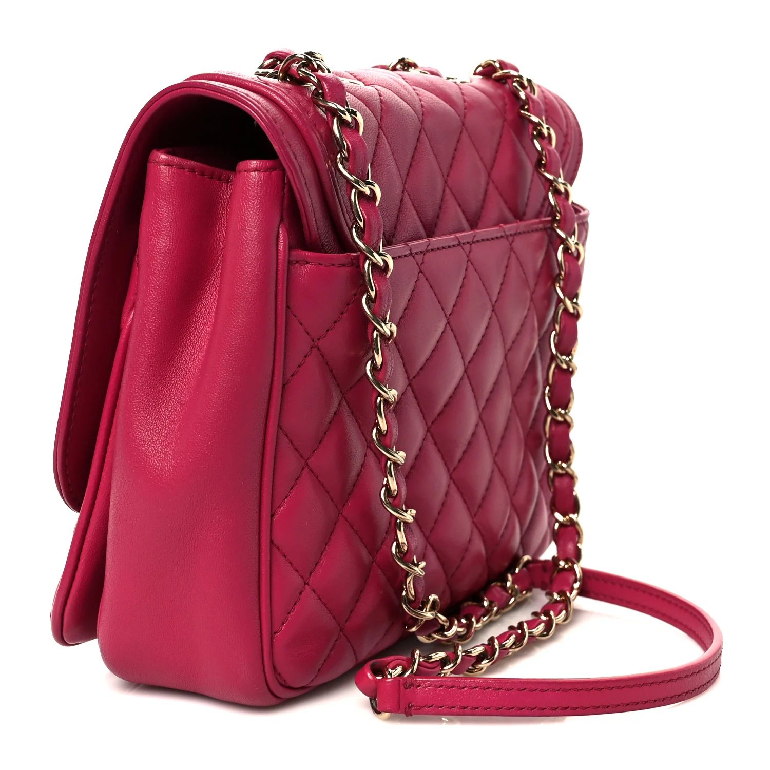 Lambskin Quilted Medium Lovely Day Flap Pink - Image 3