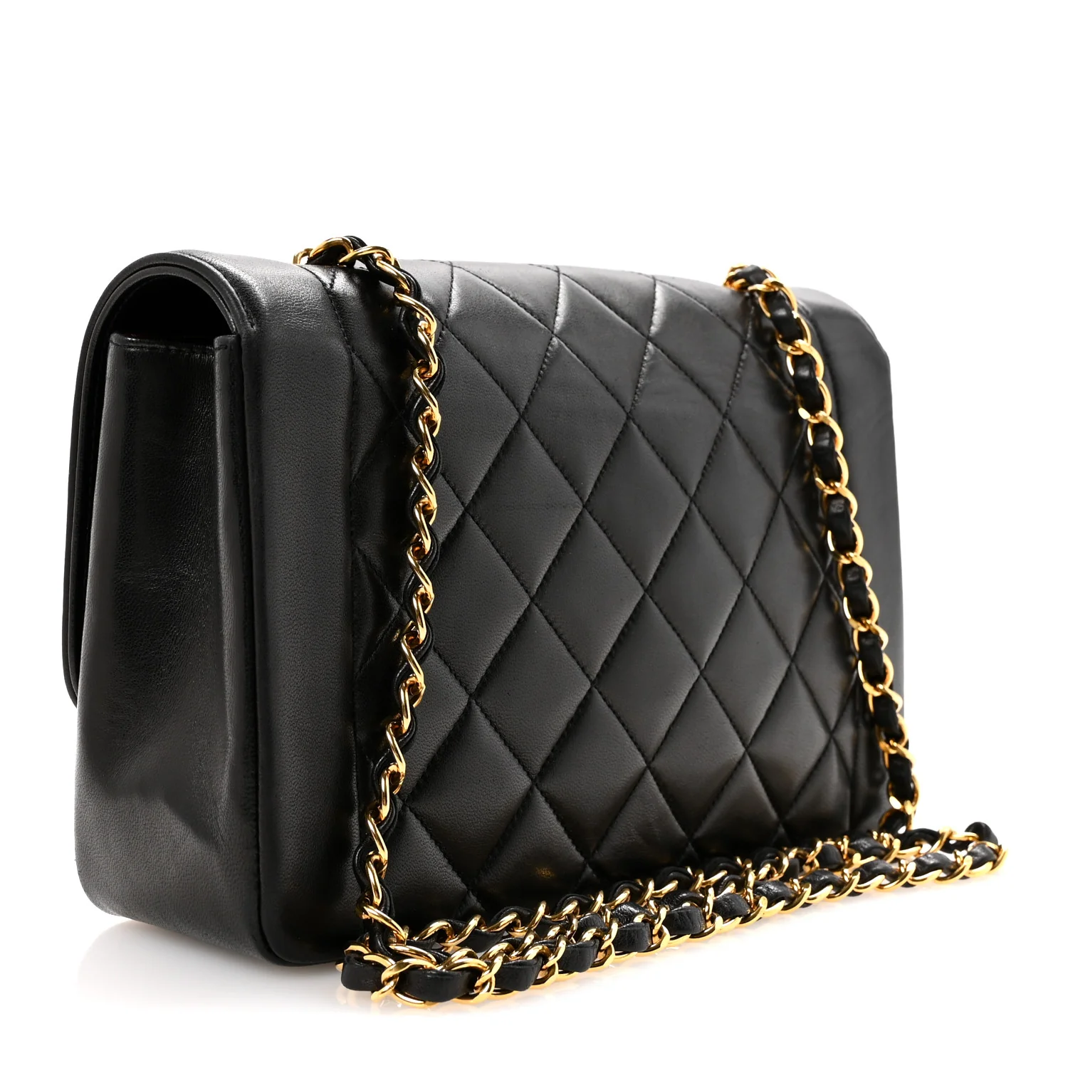 Lambskin Quilted Medium Single Flap Black - Image 3