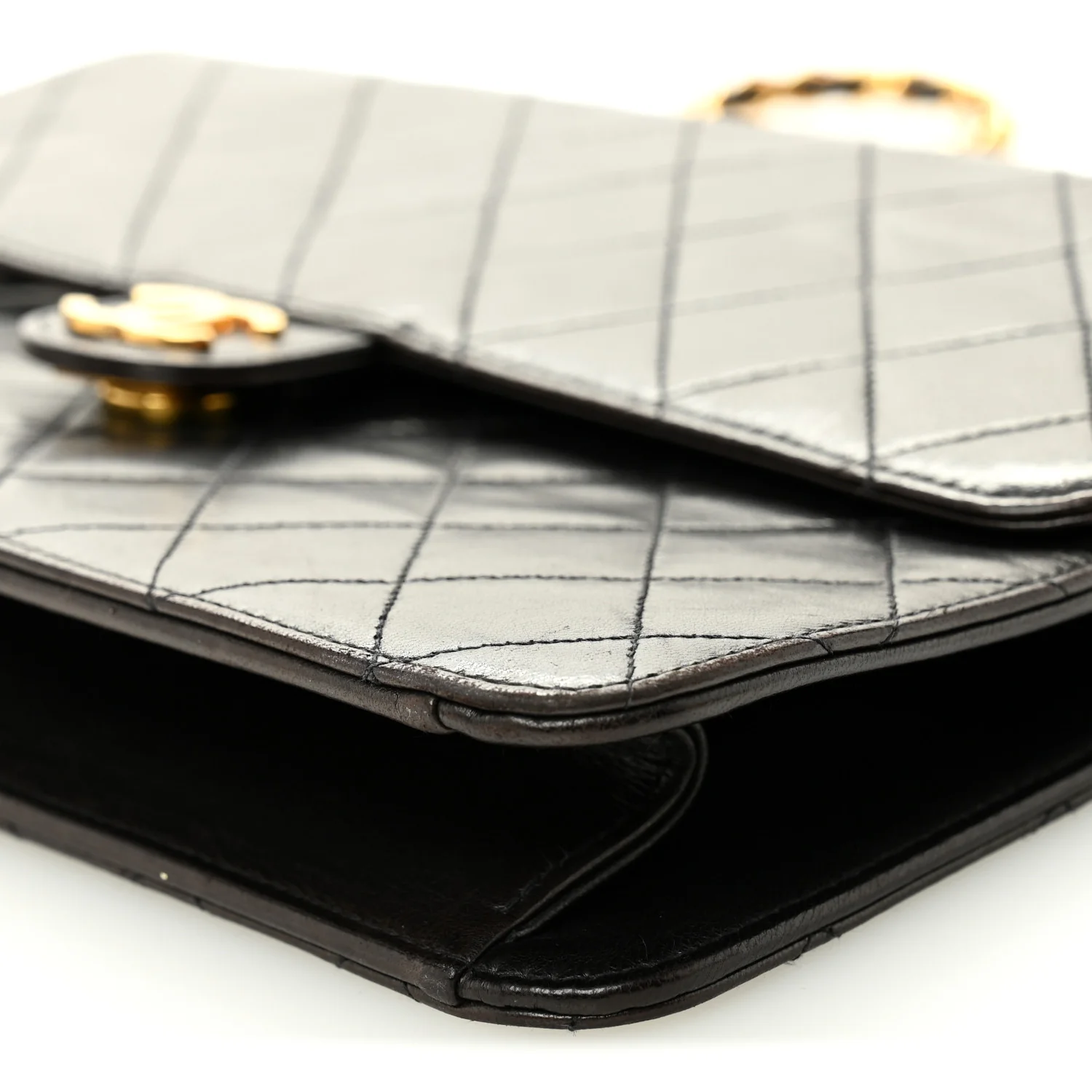 Lambskin Quilted Medium Single Flap Black - Image 10