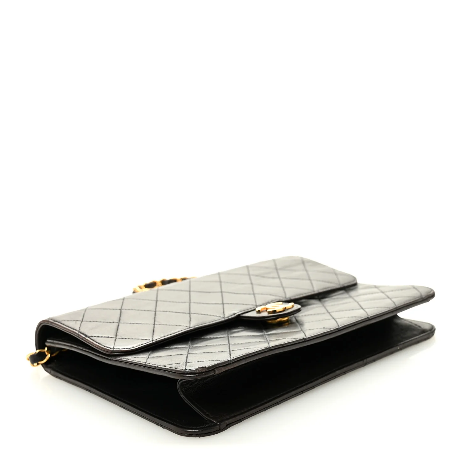 Lambskin Quilted Medium Single Flap Black - Image 4