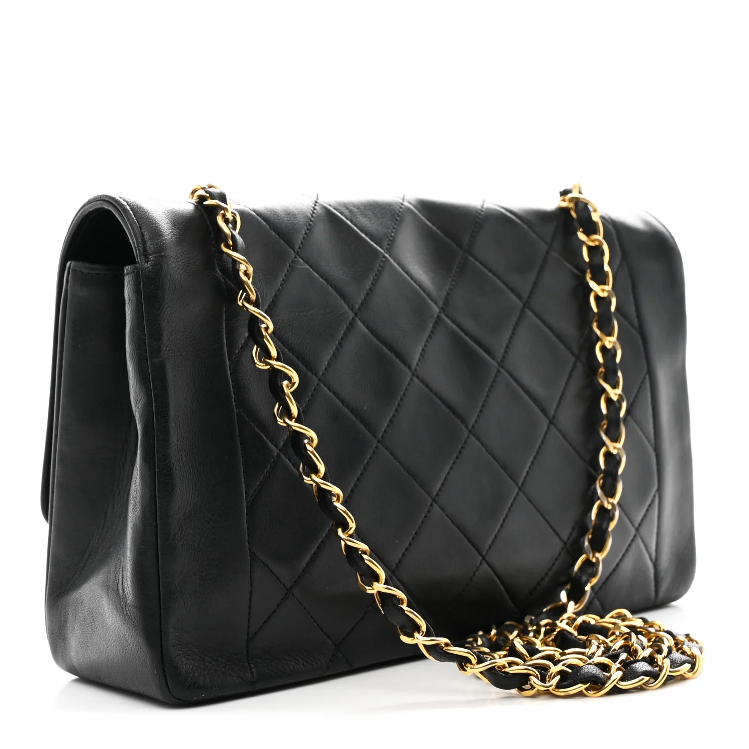 Lambskin Quilted Medium Single Flap Black - Image 3