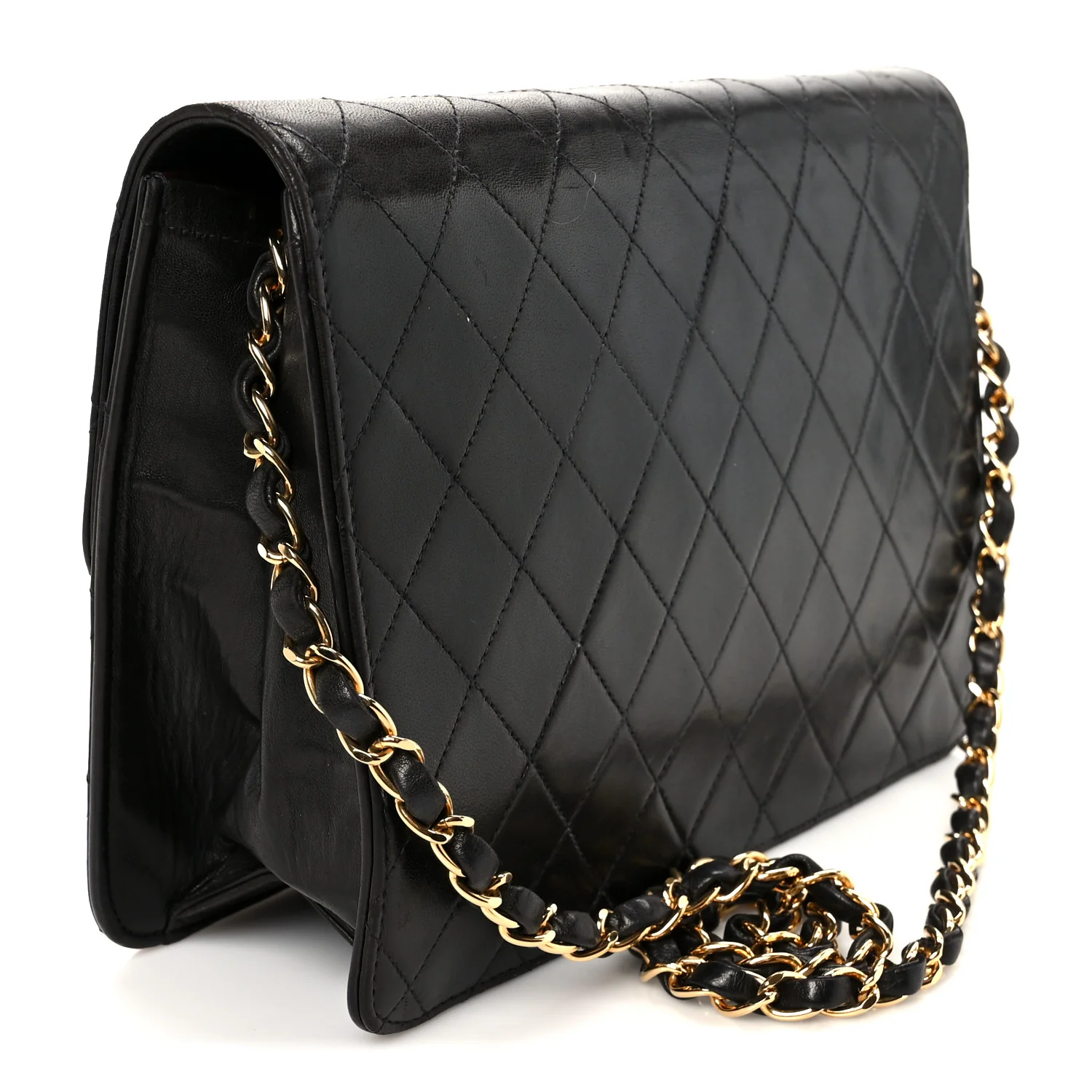 Lambskin Quilted Medium Single Flap Black - Image 3