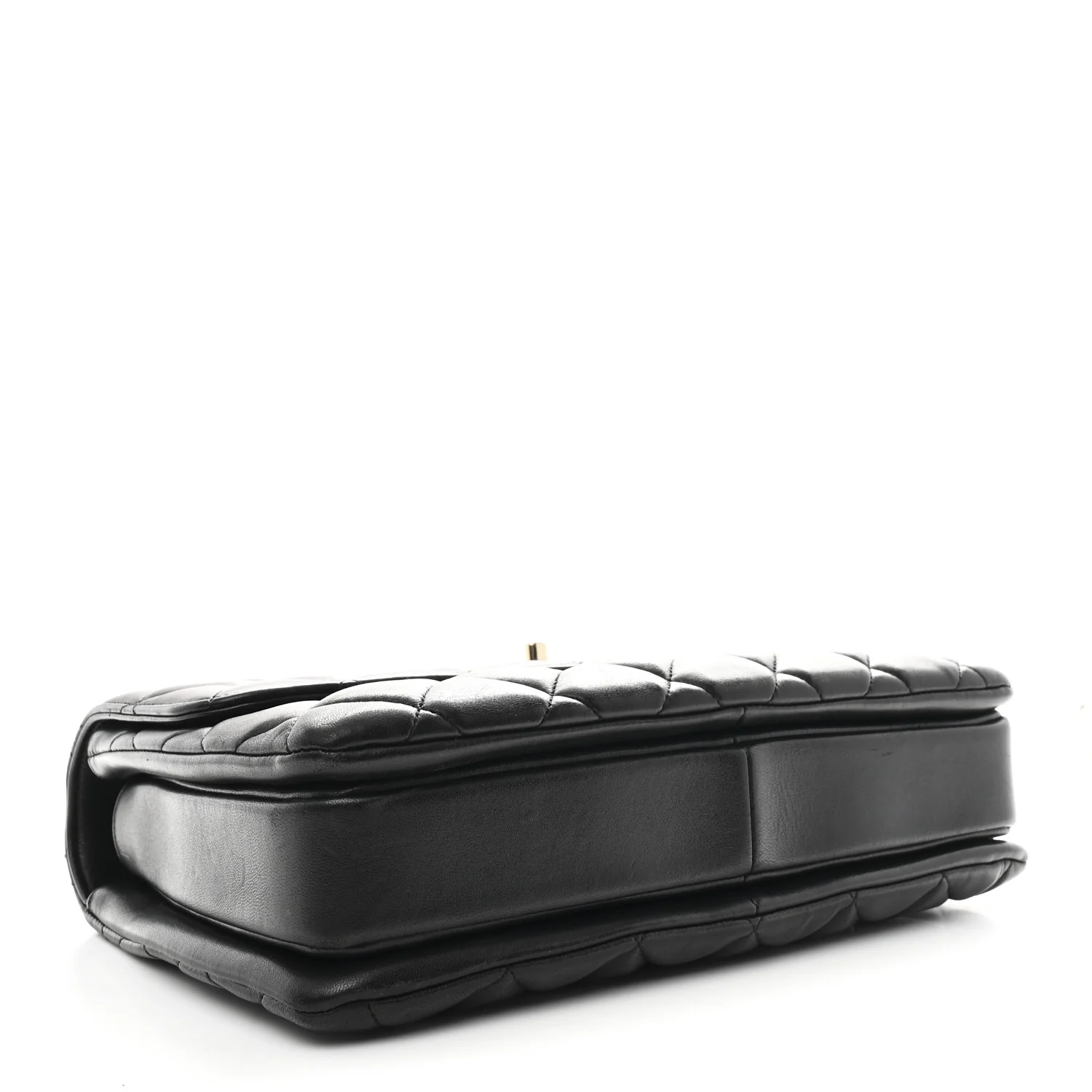 Lambskin Quilted Medium Trendy CC Flap Dual Handle Bag Black - Image 4
