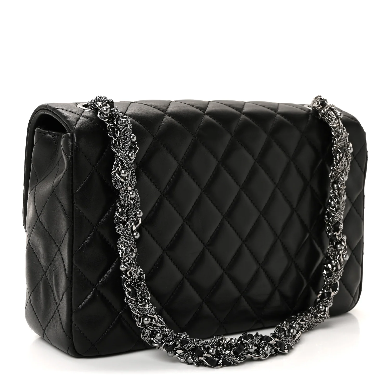 Lambskin Quilted Medium Westminster Pearl Flap Black - Image 3