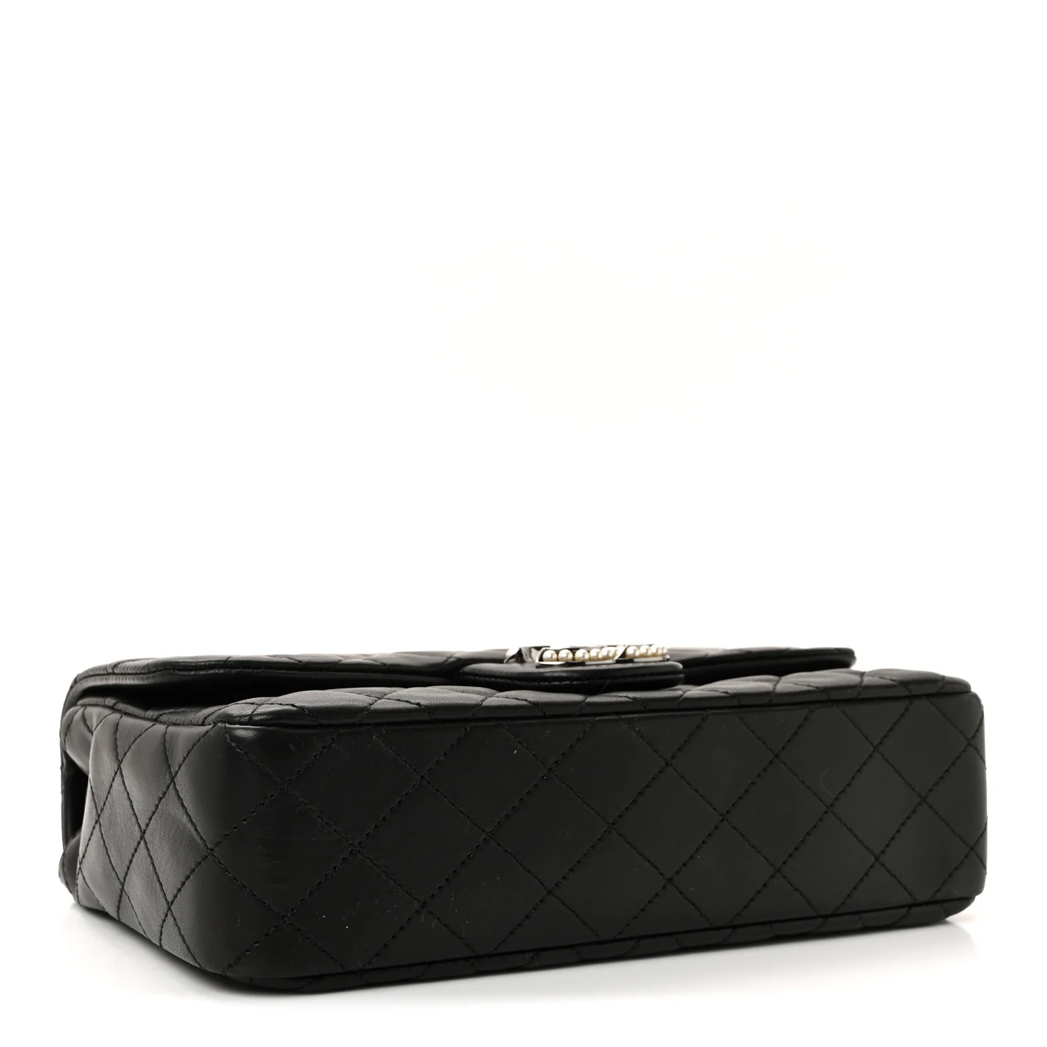 Lambskin Quilted Medium Westminster Pearl Flap Black - Image 4