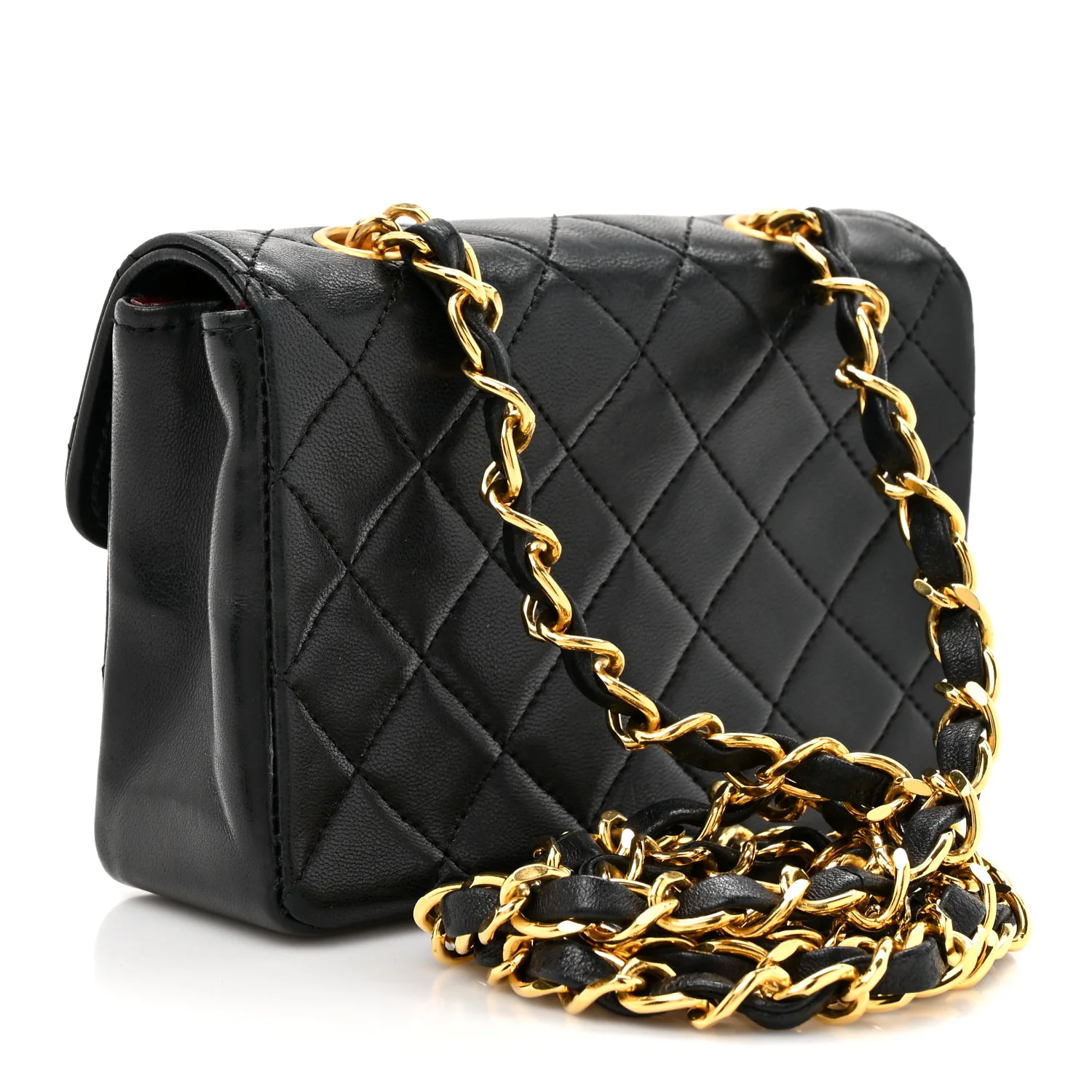 Lambskin Quilted Micro Mini Flap Bag Black - Image 3