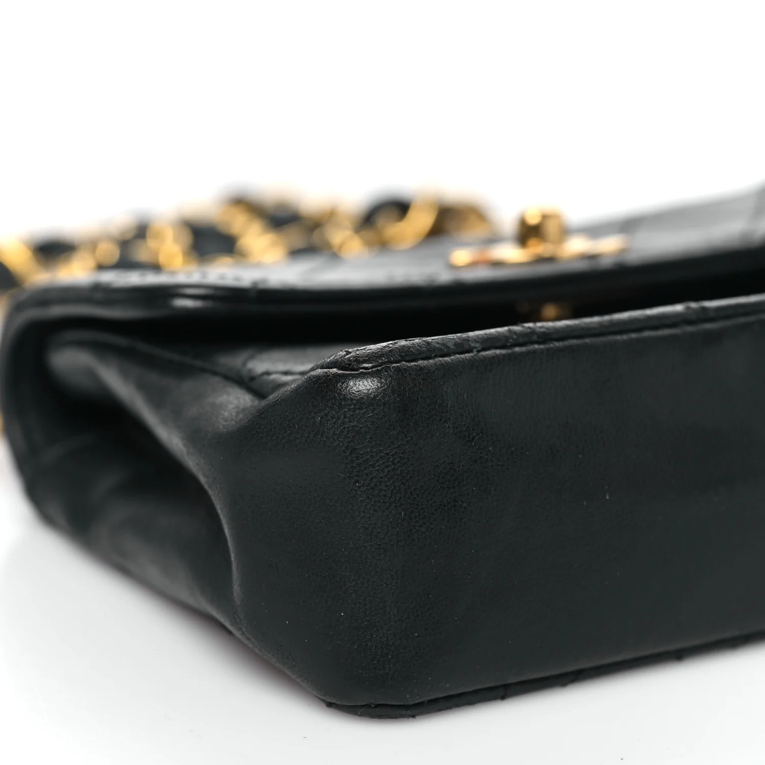 Lambskin Quilted Micro Mini Flap Bag Black - Image 8