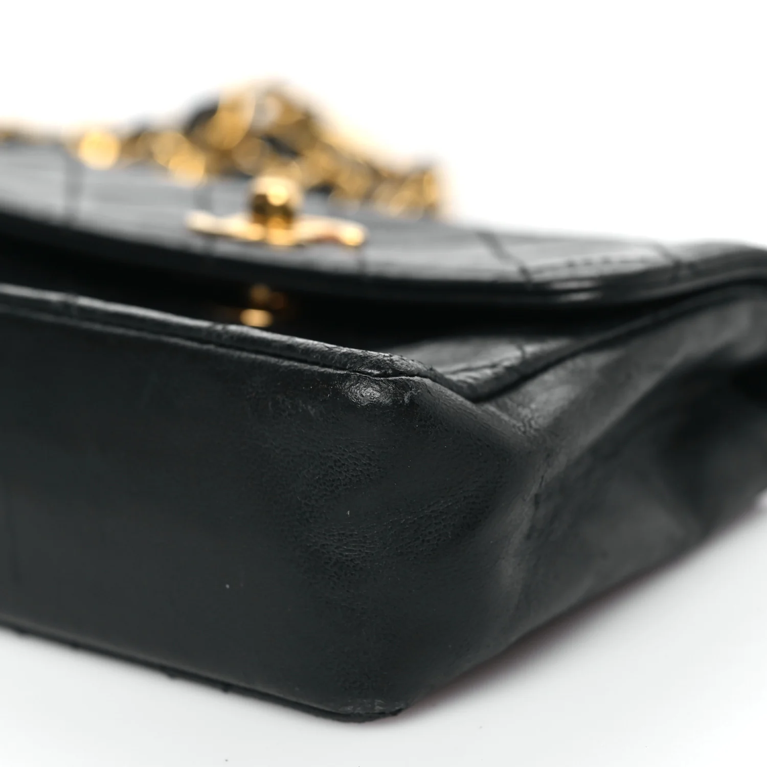 Lambskin Quilted Micro Mini Flap Bag Black - Image 9