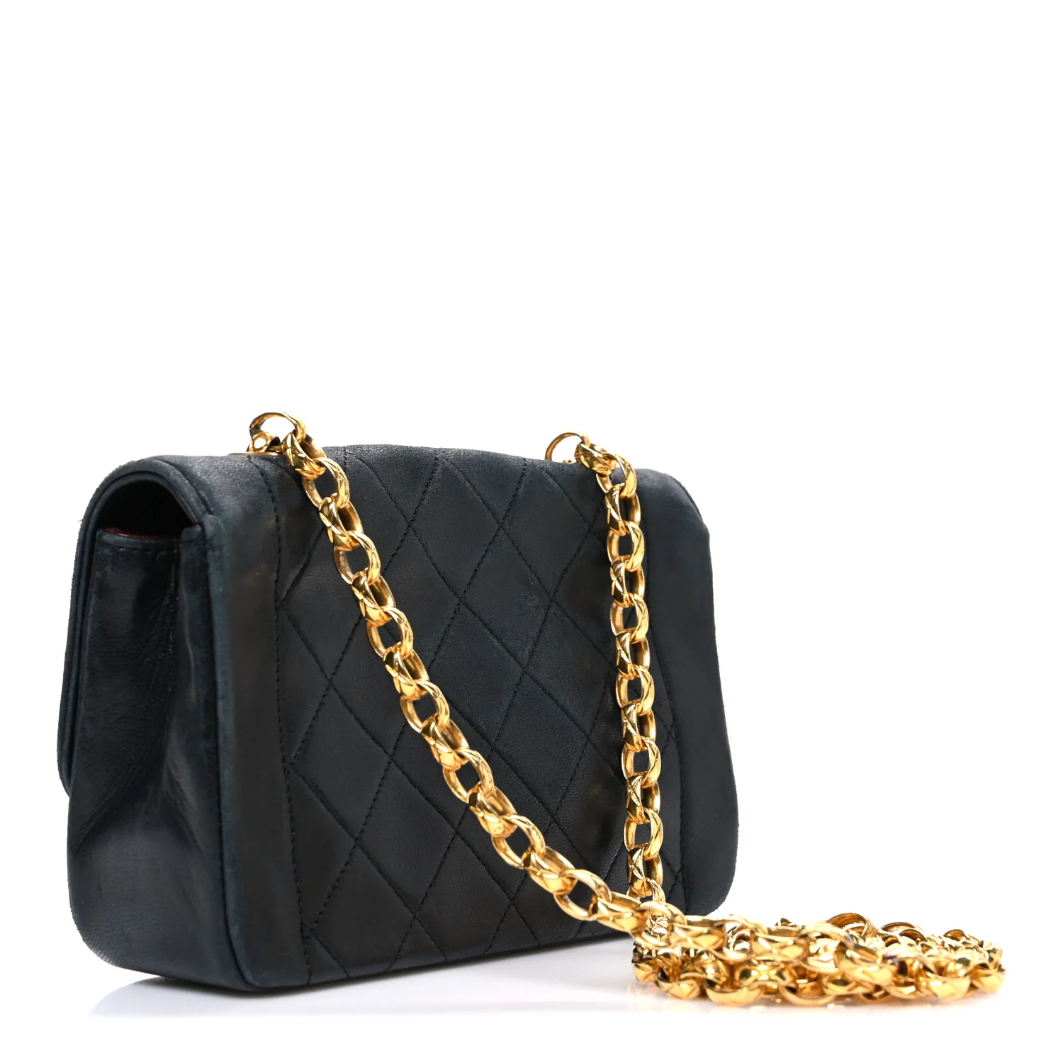 Lambskin Quilted Mini Bijoux Diana Flap Black - Image 3