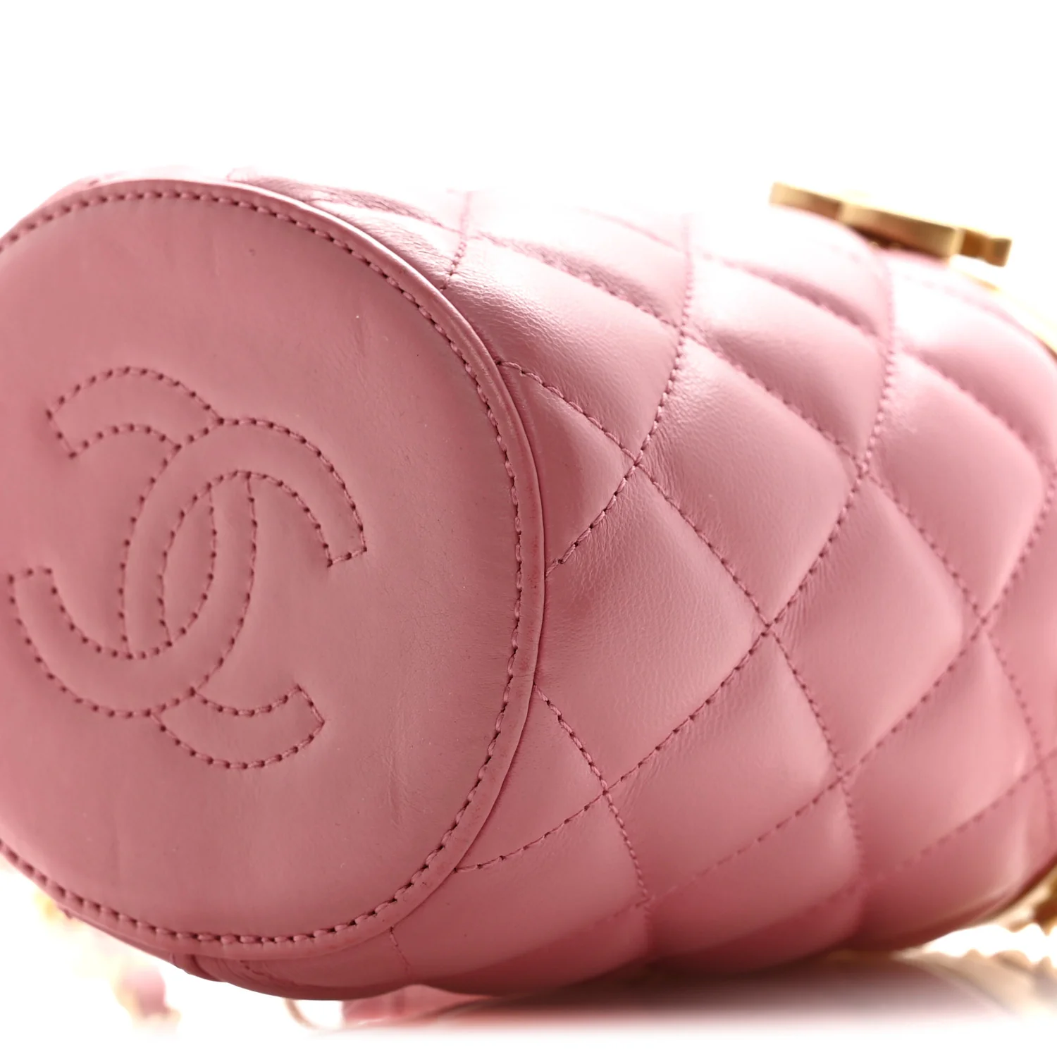Lambskin Quilted Mini Crown Box Bag Pink - Image 10