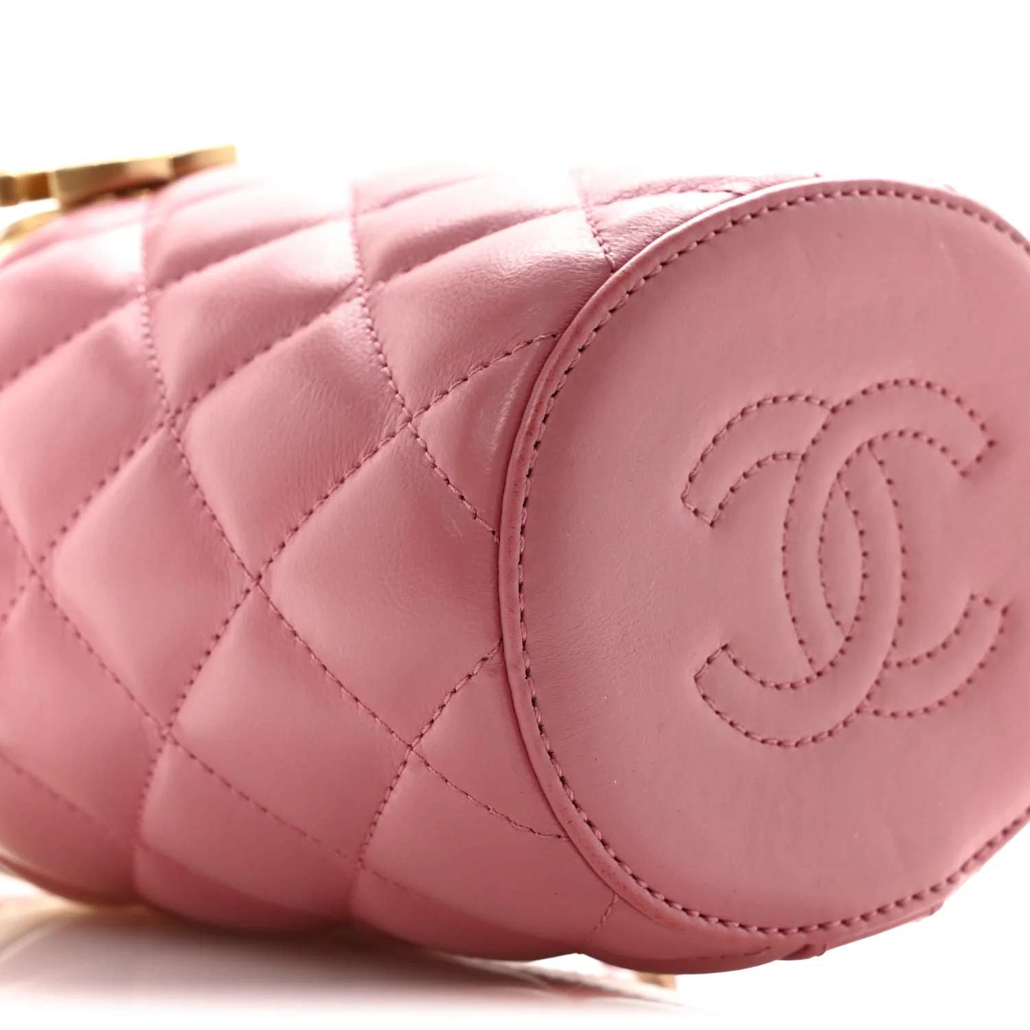 Lambskin Quilted Mini Crown Box Bag Pink - Image 9