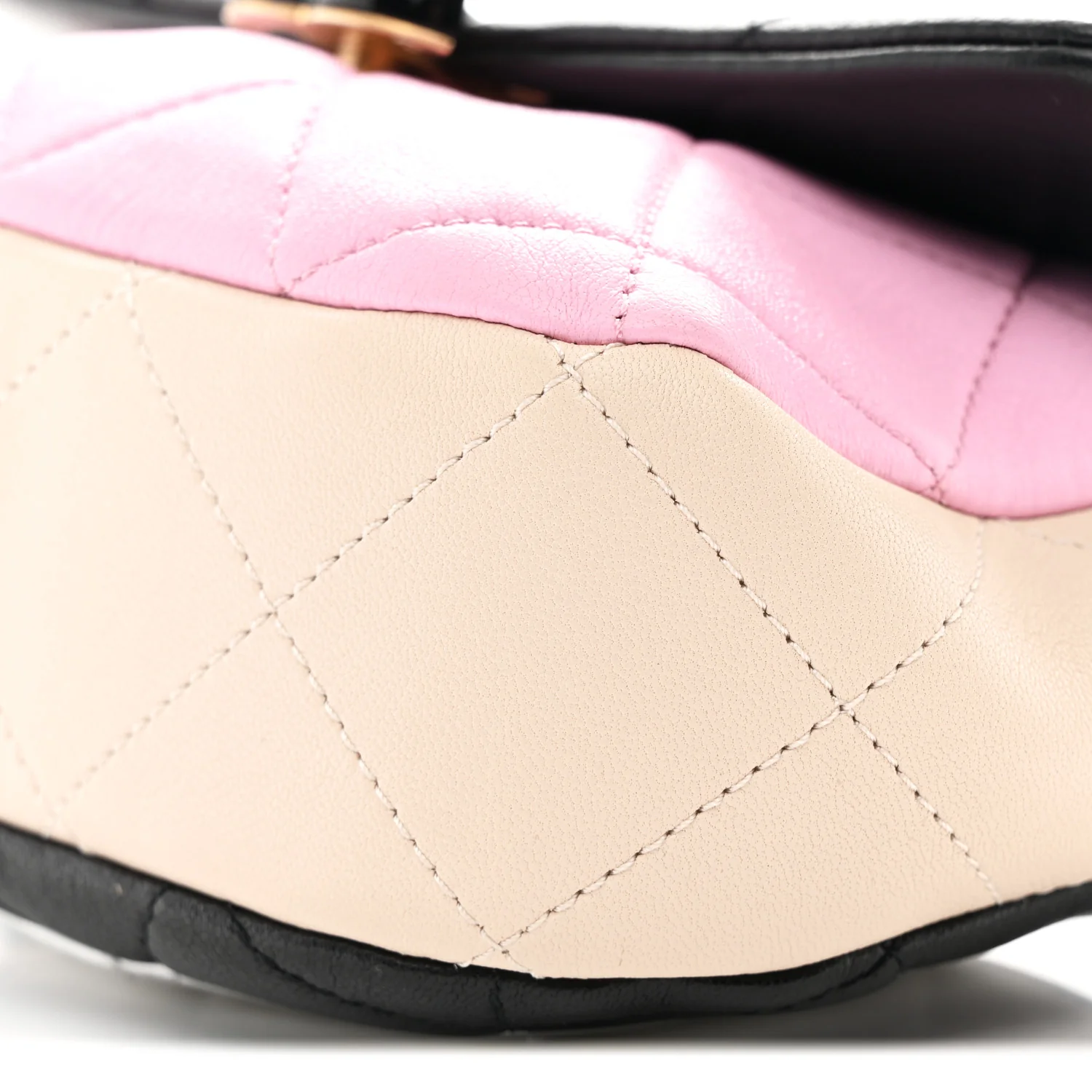 Lambskin Quilted Mini Lacquered Chain Flap Black Pink Beige Silver - Image 10