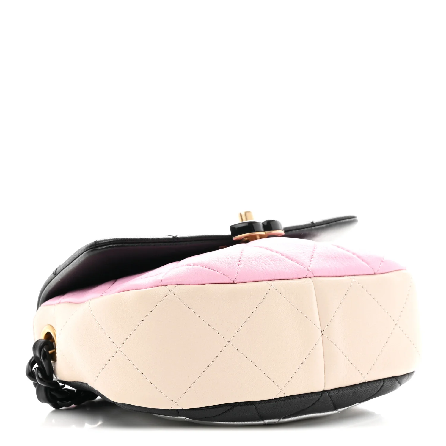 Lambskin Quilted Mini Lacquered Chain Flap Black Pink Beige Silver - Image 4